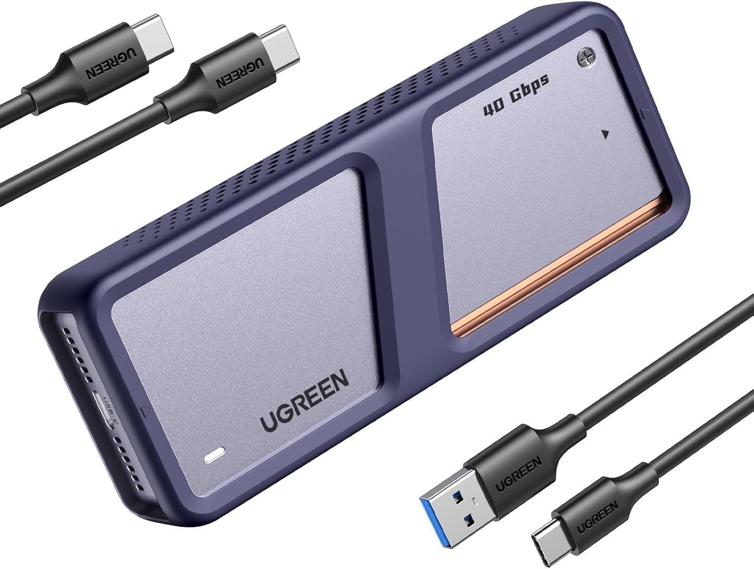 UGREEN USB 4 M2 Enclosure, 40Gbps NVMe Enclosure with Powerful Cooling Performance, USB M2 SSD Adapter for Data Storage, Compatible with MacBook Pro M4/M4 Pro and M4 Max, HP Celeron N4120, Mac mini M4