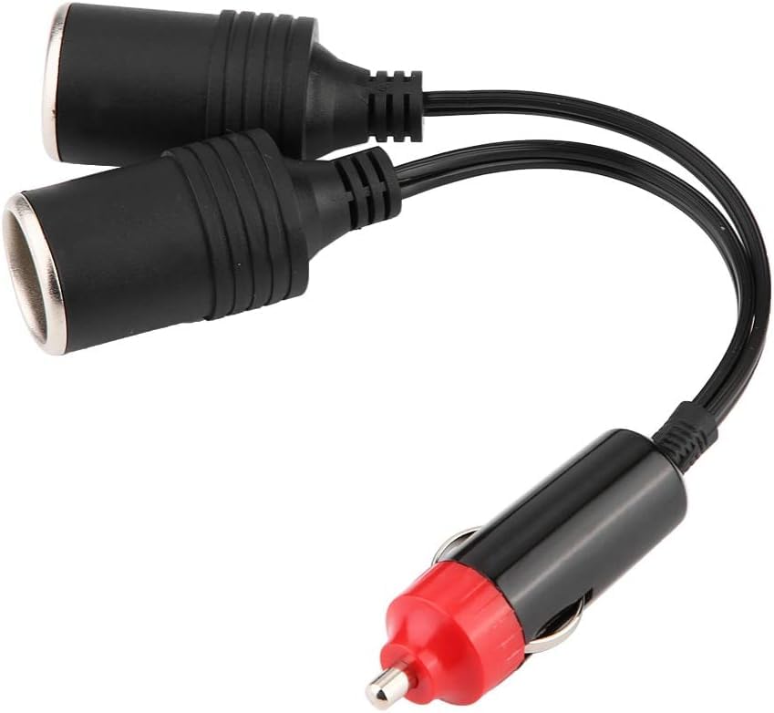 GTIWUNG Car Motorcycle Cigarette Lighter Plug Adapter THREE-Way Socket Splitter, 1 to 2 Car Cigarette Lighter Plugs 12V/24V 