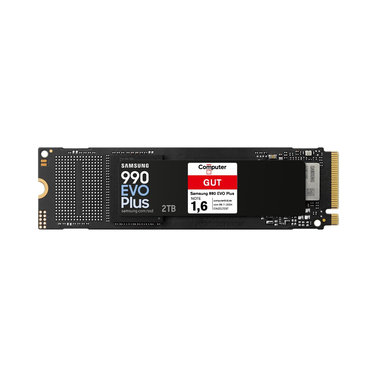 Samsung 990 EVO Plus NVMe M.2 SSD 1 TB, PCIe 4.0 x4 / PCIe 5.0 x2, NVMe 2.0 (2280), 7,150 MB/s Read, 6,300 MB/s Write, Internal SSD for Gaming and Graphics Editing, MZ-V9S1T0BW 