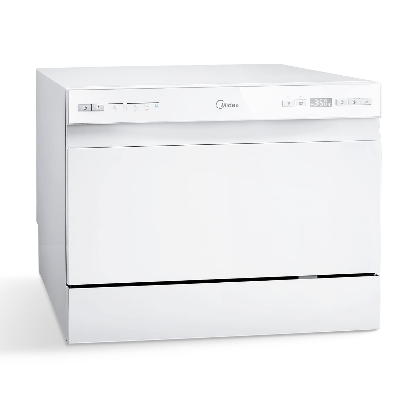 Midea ST 3.6F wi Countertop Dishwasher, 6 Wash Programs, Delay Start, Extra Drying Function, IOT Control, Mini Dishwasher, Ideal for Small Apartments, White 