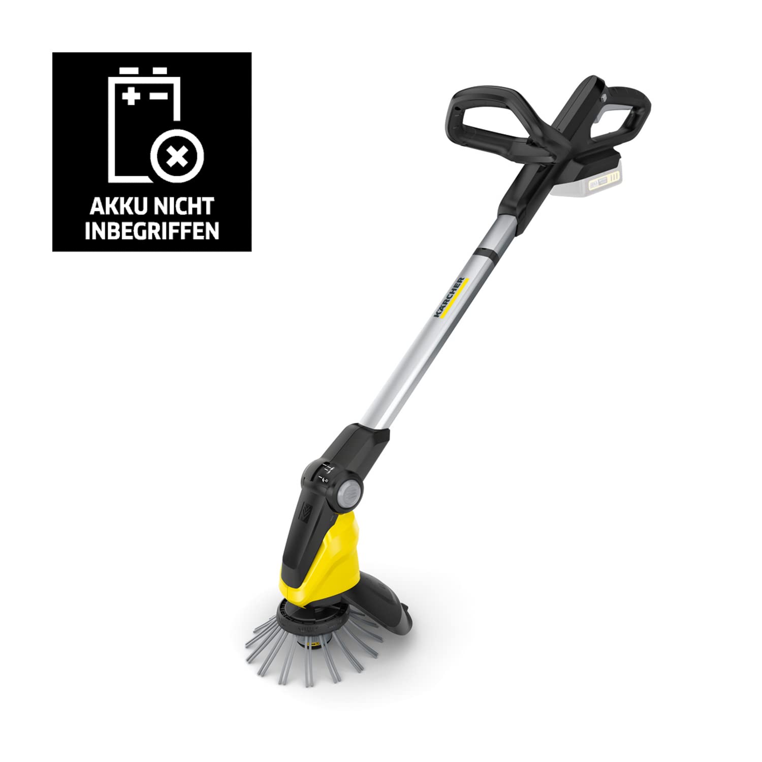 Kärcher 18 V cordless weed remover WRE 18-55, nylon bristle head with max. 2,800 rpm, pivoting cleaning head, telescopic handle, for use with the Kärcher 18 V battery, without battery 