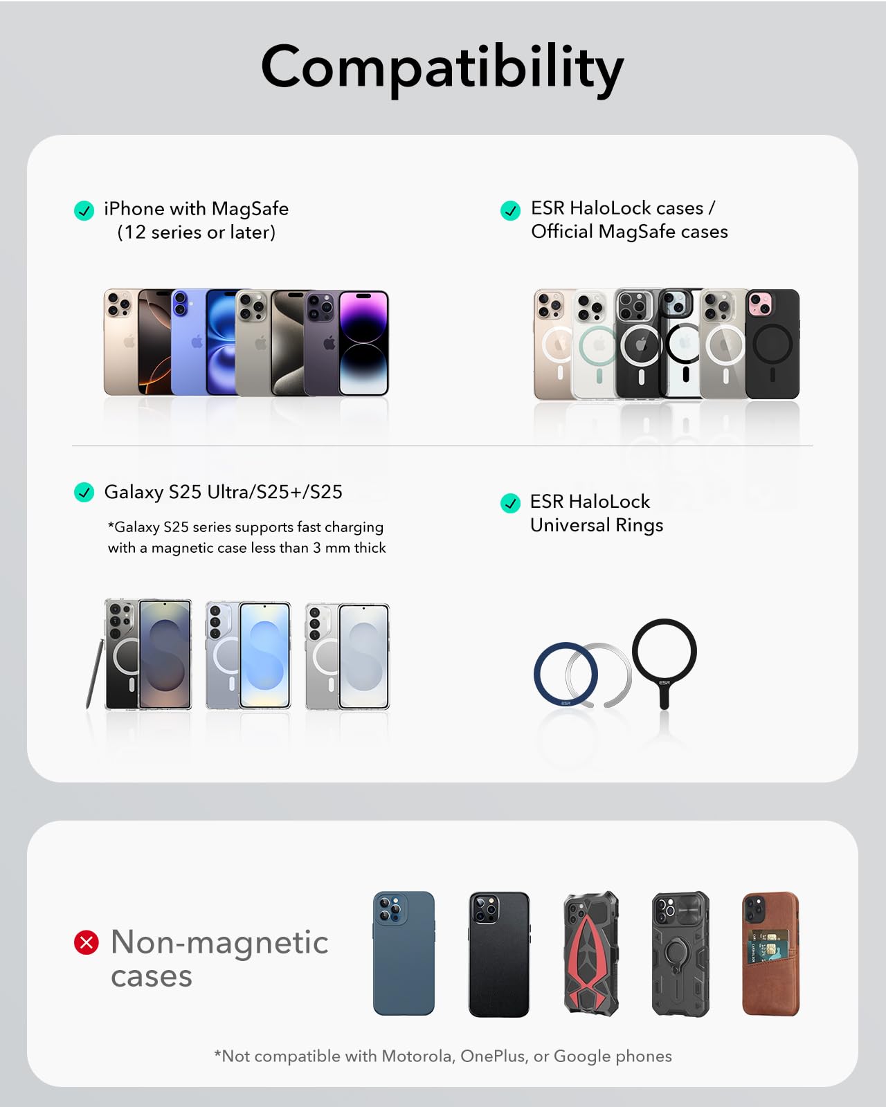 ESR 15W for Magsafe Car Mount with Charging Function, Cell Phone Holder Car Charger, Magnetic Wireless Phone Holder Car with Charging Function for iPhone 16/15/14/13/12 Series, Galaxy S25 Series, Fast Charging 