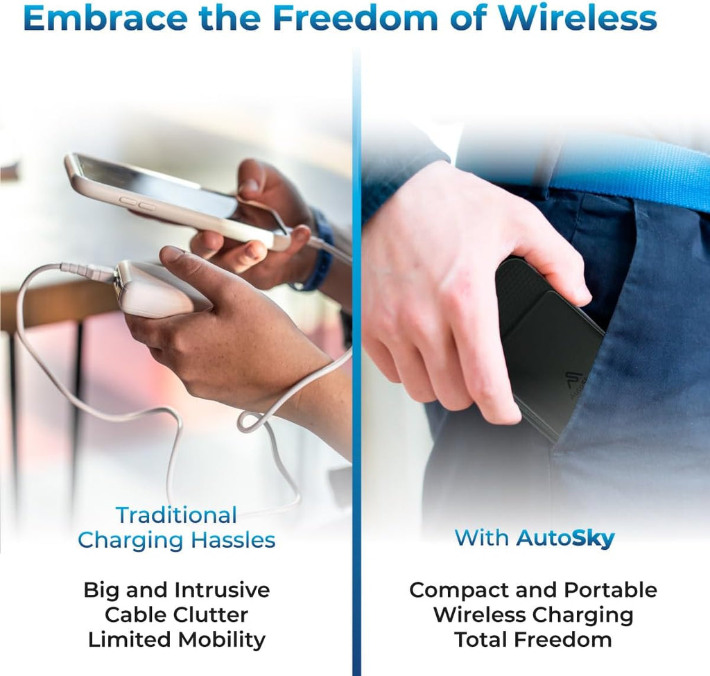 AutoSky Magnetic Power Bank 5000mAh | Wireless &amp; USB-C | LED Display 