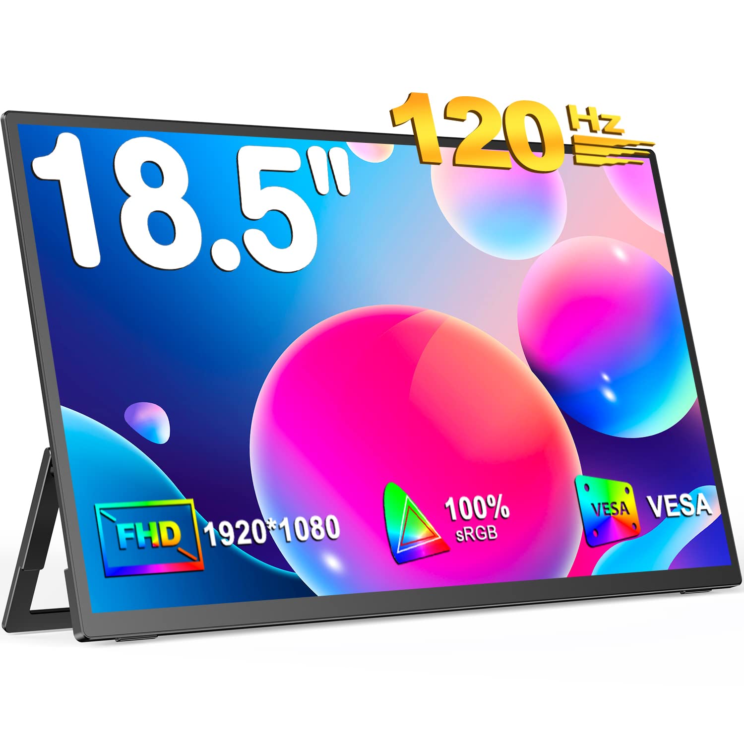 UPERFECT Portable Monitor Touchscreen 21.5 inch 120Hz Portable Monitor Touchscreen 1300:1 1080P Screen Integrated Mount HDMI USB C for PC Laptop Game Console, Metal Case VESA Compatible 