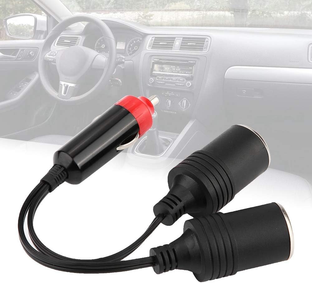 GTIWUNG Car Motorcycle Cigarette Lighter Plug Adapter THREE-Way Socket Splitter, 1 to 2 Car Cigarette Lighter Plugs 12V/24V 