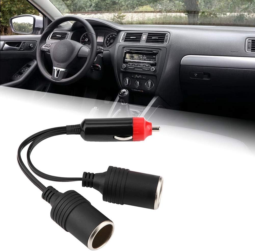 GTIWUNG Car Motorcycle Cigarette Lighter Plug Adapter THREE-Way Socket Splitter, 1 to 2 Car Cigarette Lighter Plugs 12V/24V 