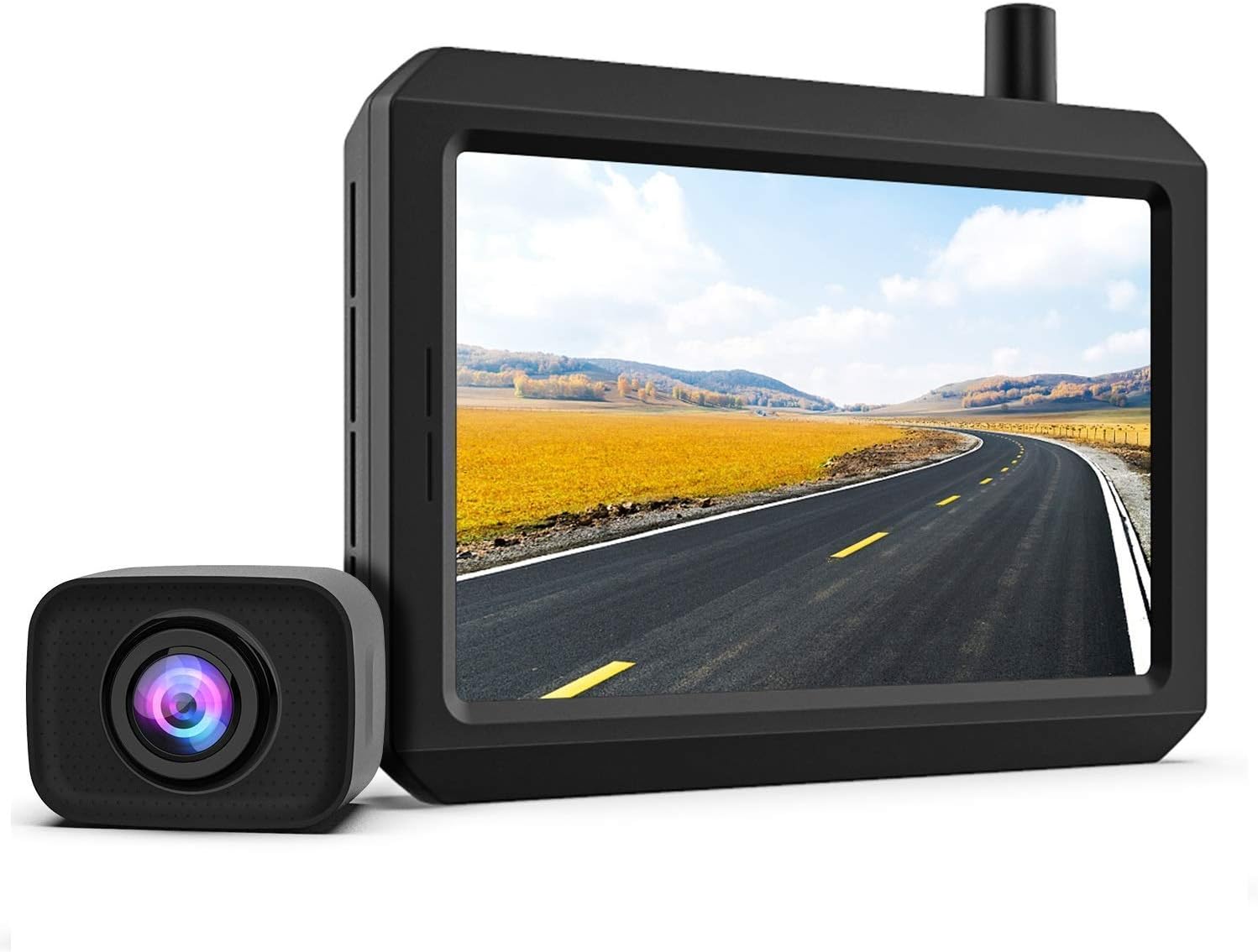 Digital Wireless Rear View Camera Set K7PRO supports 2 cameras, wireless rear view cameras with stable signal, 5" HD monitor, wireless rear view camera with IP68 waterproof camera, night vision 