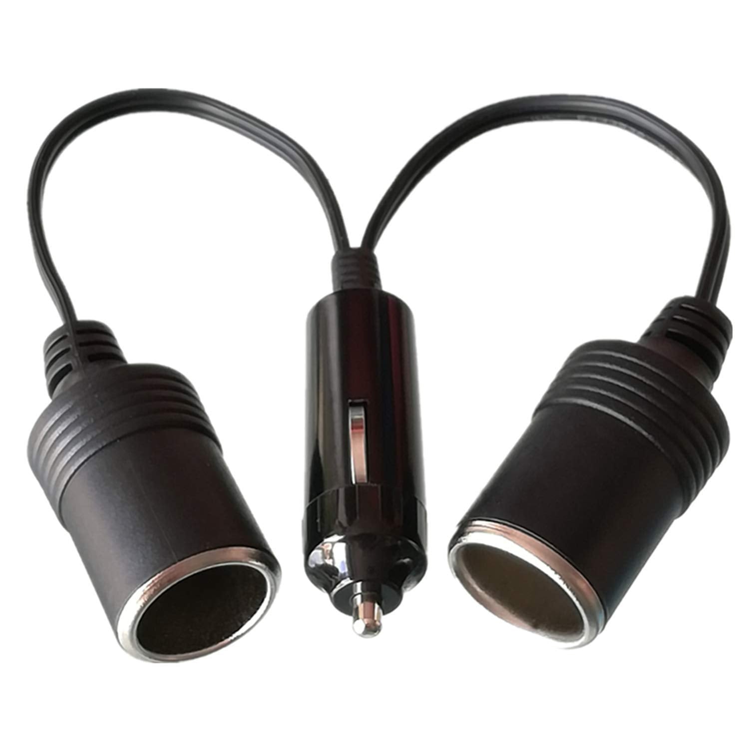 GTIWUNG Car Motorcycle Cigarette Lighter Plug Adapter THREE-Way Socket Splitter, 1 to 2 Car Cigarette Lighter Plugs 12V/24V 