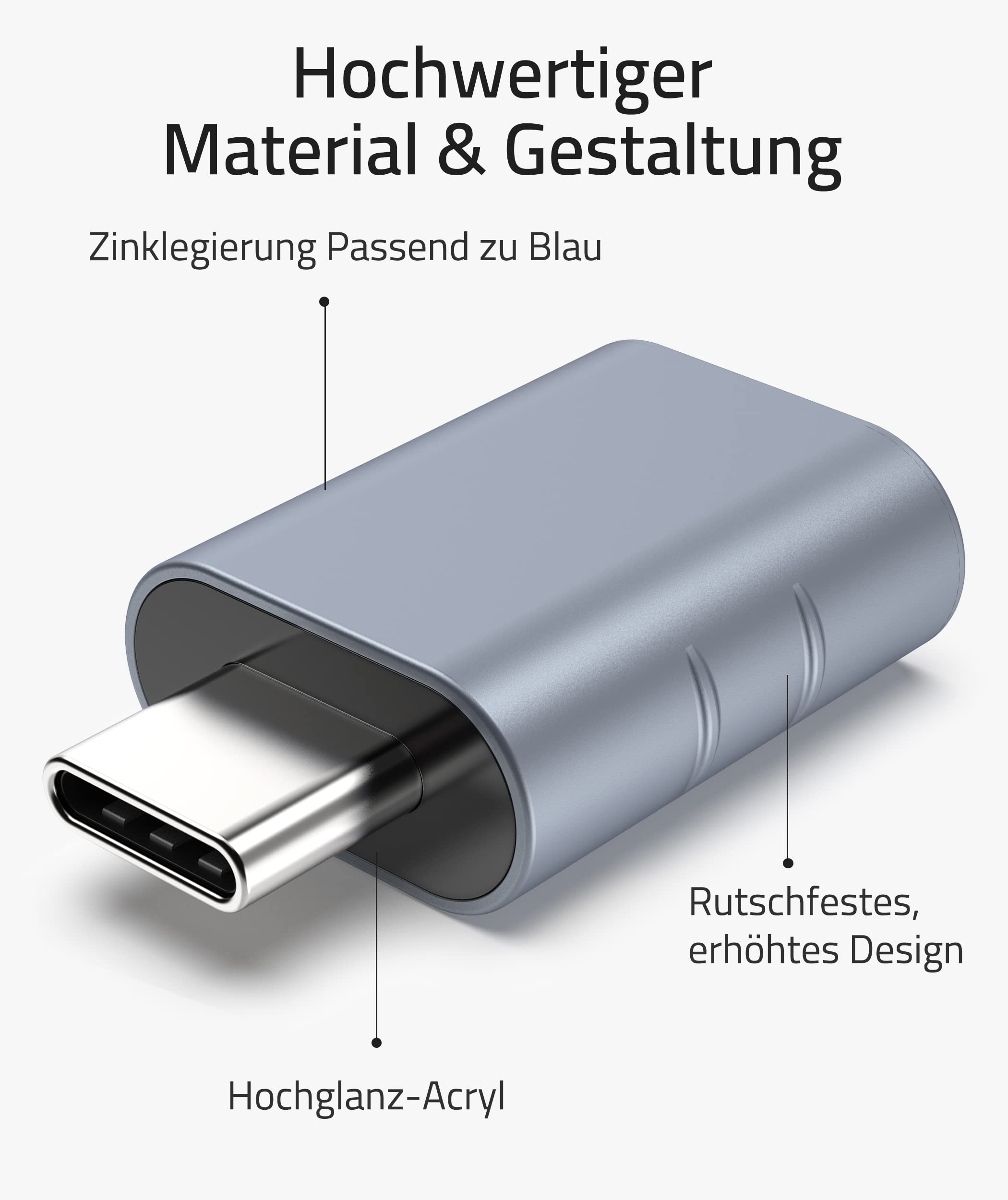 Syntech USB-C to USB Adapter, 2 USB-C Male to USB-C Female Adapter, Compatible with iPhone 16 Pro Max iMac iPad Pro 2021, MacBook Air Pro 2020 and Other Type-C/Thunderbolt 3 Devices, Blue 