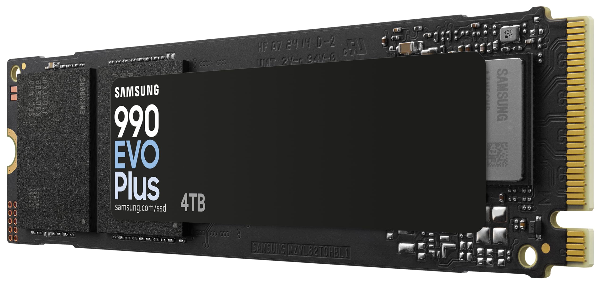 Samsung 990 EVO Plus NVMe M.2 SSD 1 TB, PCIe 4.0 x4 / PCIe 5.0 x2, NVMe 2.0 (2280), 7,150 MB/s Read, 6,300 MB/s Write, Internal SSD for Gaming and Graphics Editing, MZ-V9S1T0BW 