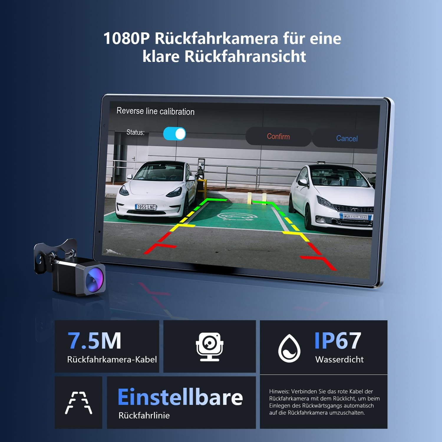 Krunia 8'' Portable Carplay Display for Apple CarPlay &amp; Android Auto, 1440x900 HD Display, Magnetic Mount, OTA Updates, Rear View Camera, Bluetooth, Voice Control, GPS Navigation 
