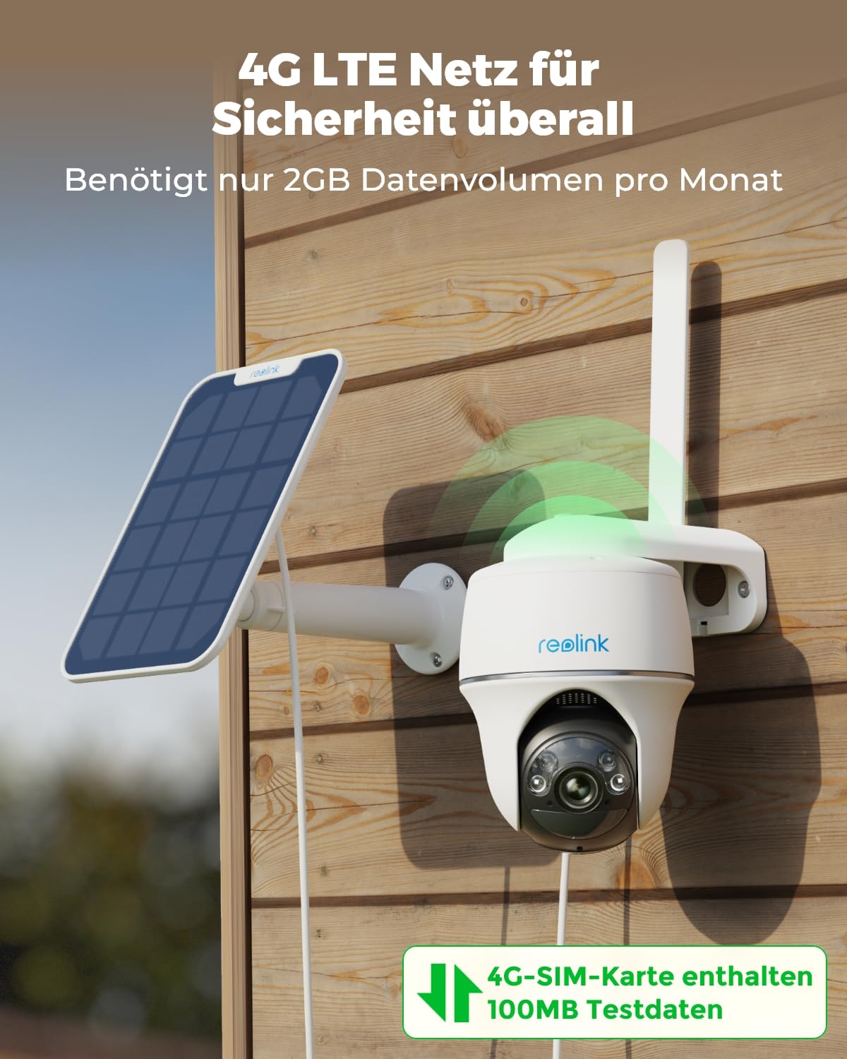 Reolink 3G/4G LTE Security Camera with SIM Card, 5MP 355°/140° PTZ Solar Camera Outdoor, Color Night Vision, Person/Pet Detection, Alarm Filtering, Standalone, Go PT Plus+Solar Panel+32GB microSD 