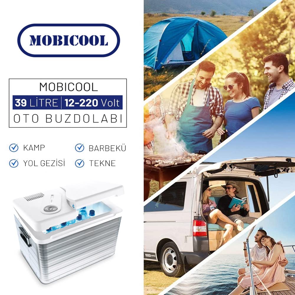 Mobicool MQ40A electric cooler, aluminum, MQ40A, mini fridge for car, work, truck and campsite 