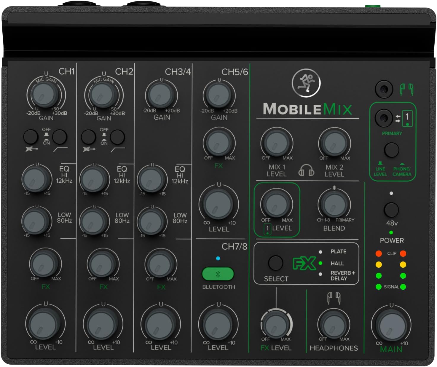 MobileMix 8-channel USB-powered mixer for A/V production, live sound, and streaming 