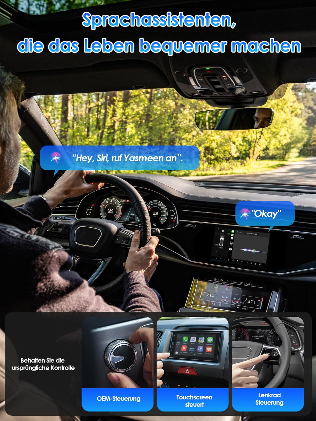 Wireless Adapter 2-in-1 for CarPlay/Android Auto, PARPAT Conversion from Wired to Wireless with USB/Type-C, Stable Connection and No Lag, Compatible with iPhone/Android 