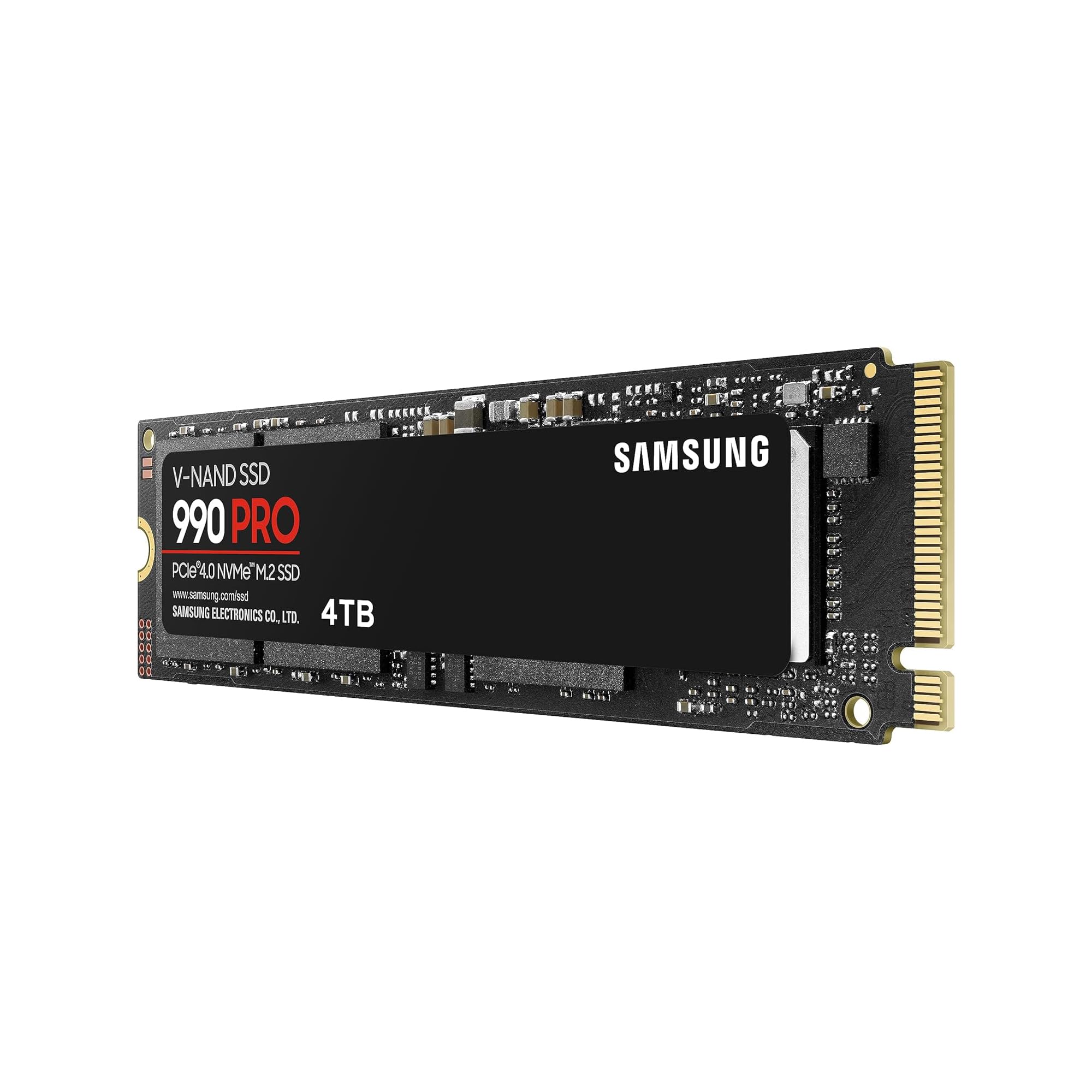 Samsung 990 PRO NVMe M.2 SSD, 2 TB, PCIe 4.0, 7,450 MB/s Read, 6,900 MB/s Write, Internal SSD, Internal SSD for Gaming and Video Editing, Black, MZ-V9P2T0BW 