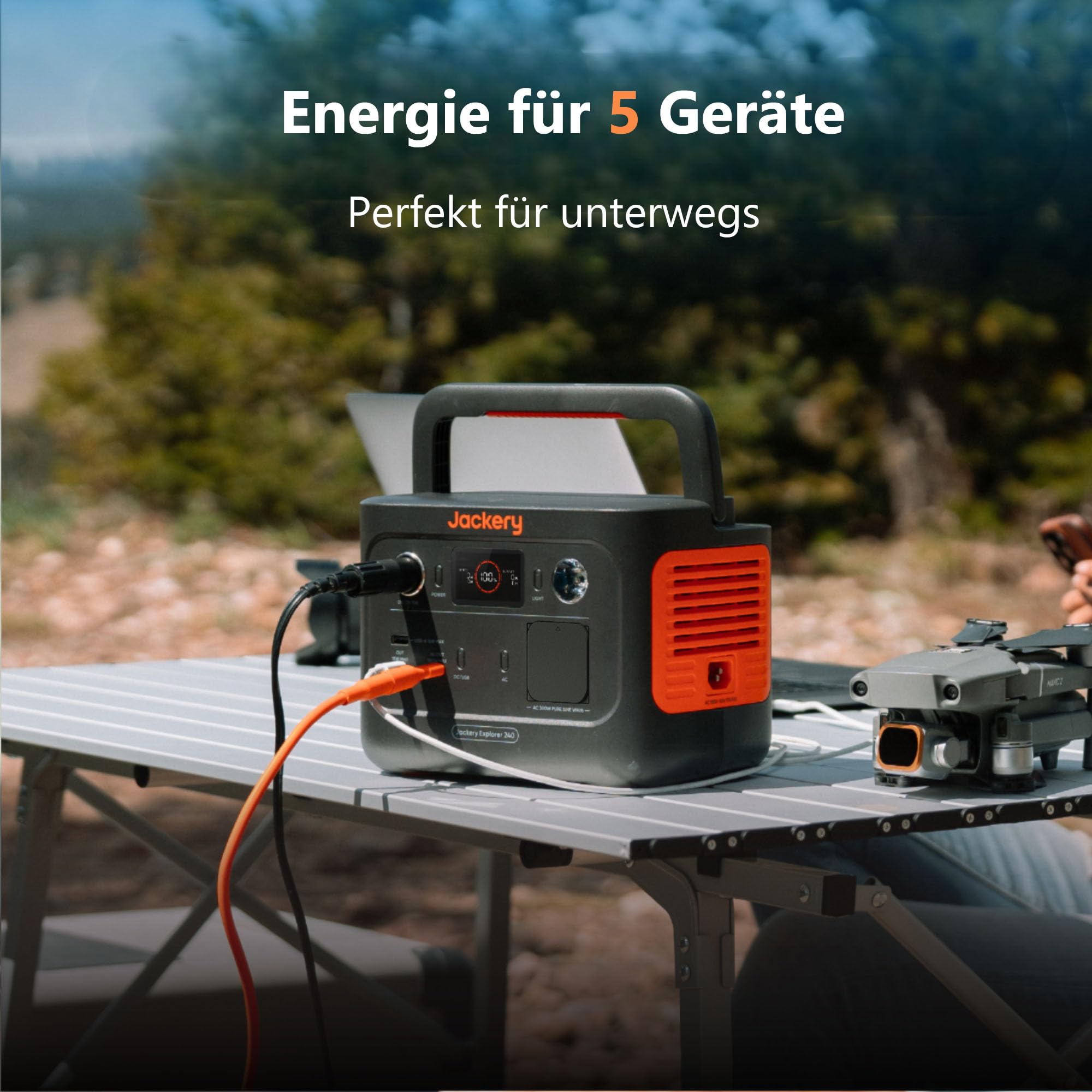 Jackery 240 v2 Solar Generator with 40W Solar Panel, 256Wh LiFePO4 Battery, 300W AC &amp; 100W USB-C Output for Outdoor, Camping &amp; Emergency (2024 New) 