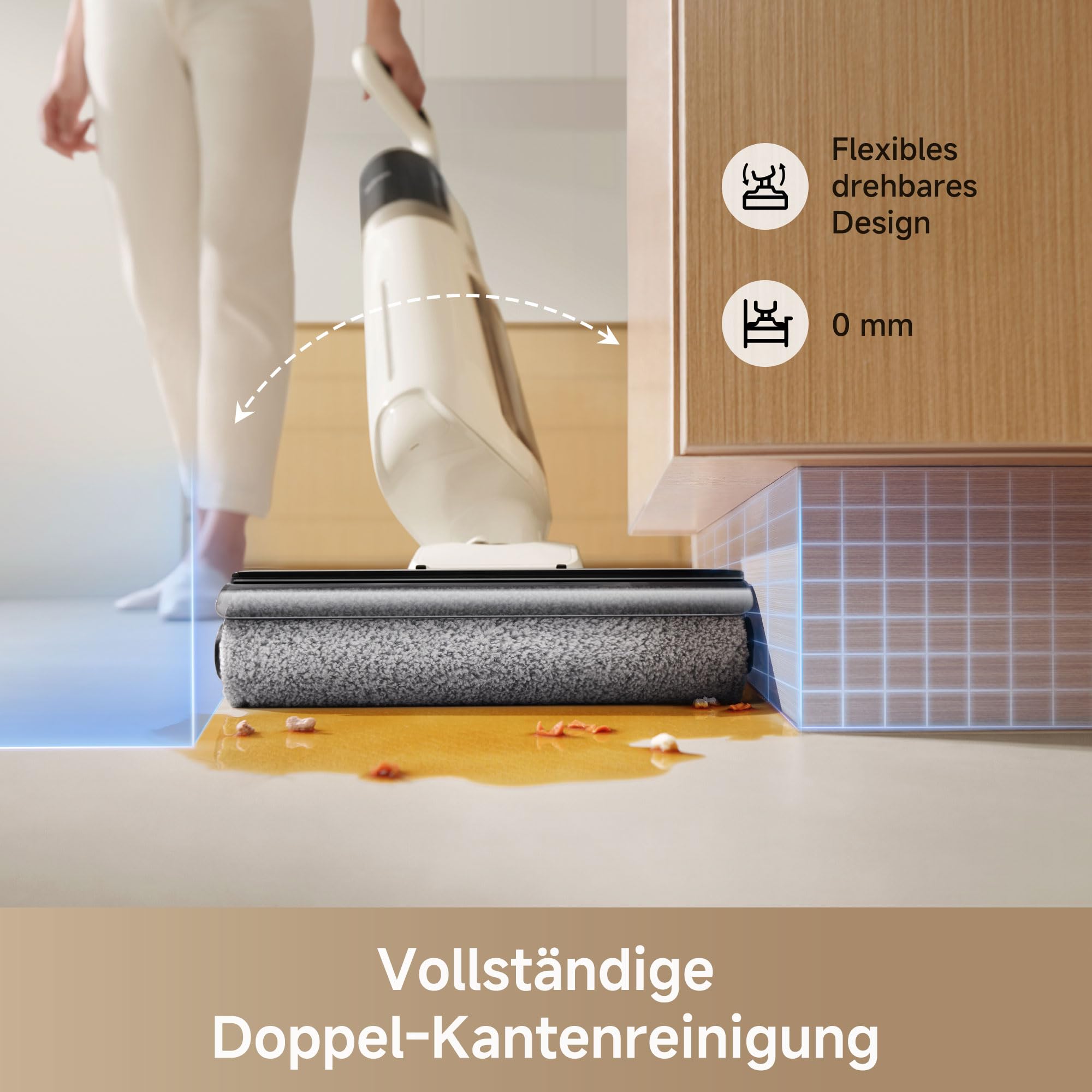 Mova X4 Pro Nass-Trocken-Sauger 20.000 Pa, Heißwasser-Wischfunktion, Tangle-Free, Selbstreinigung bei 100 °C, Push-In-Basisstation, LED-Bürstenkopf, Doppelkante, intelligente Saugkraftregelung
