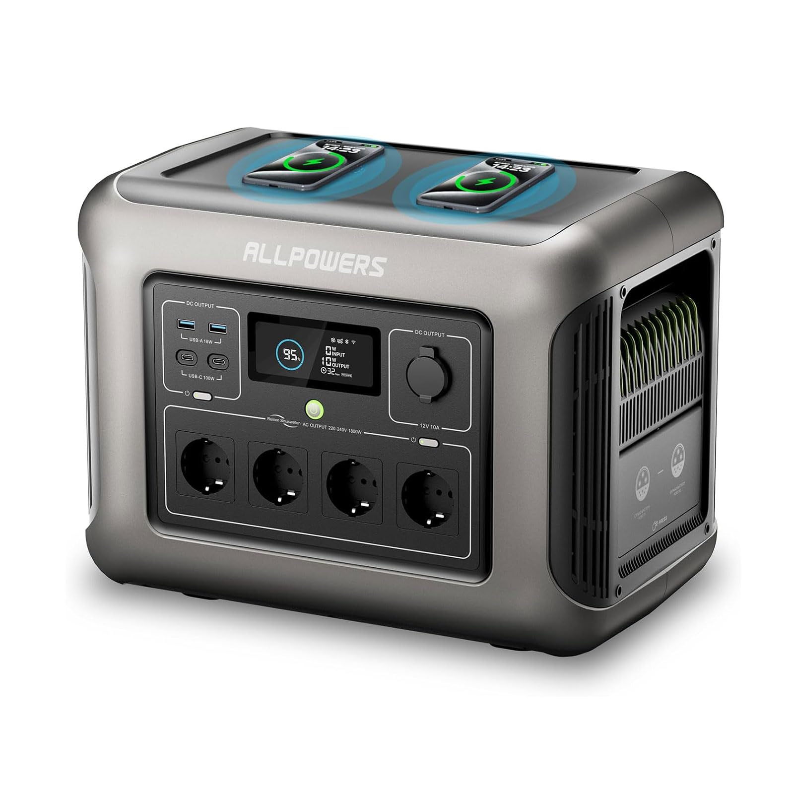 ALLPOWERS R1500 Portable Power Station with 200W Solar Panel, 1152Wh LiFePO4 Battery with 1800W AC Output Solar Generator, 43dB Quiet Operation Mobile Emergency Power Supply for Garden Travel Camping Motorhome 