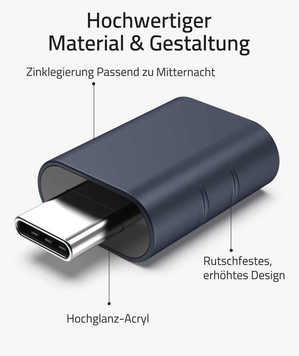 Syntech USB-C to USB Adapter, 2 USB-C Male to USB-C Female Adapter, Compatible with iPhone 16 Pro Max iMac iPad Pro 2021, MacBook Air Pro 2020 and Other Type-C/Thunderbolt 3 Devices, Blue 