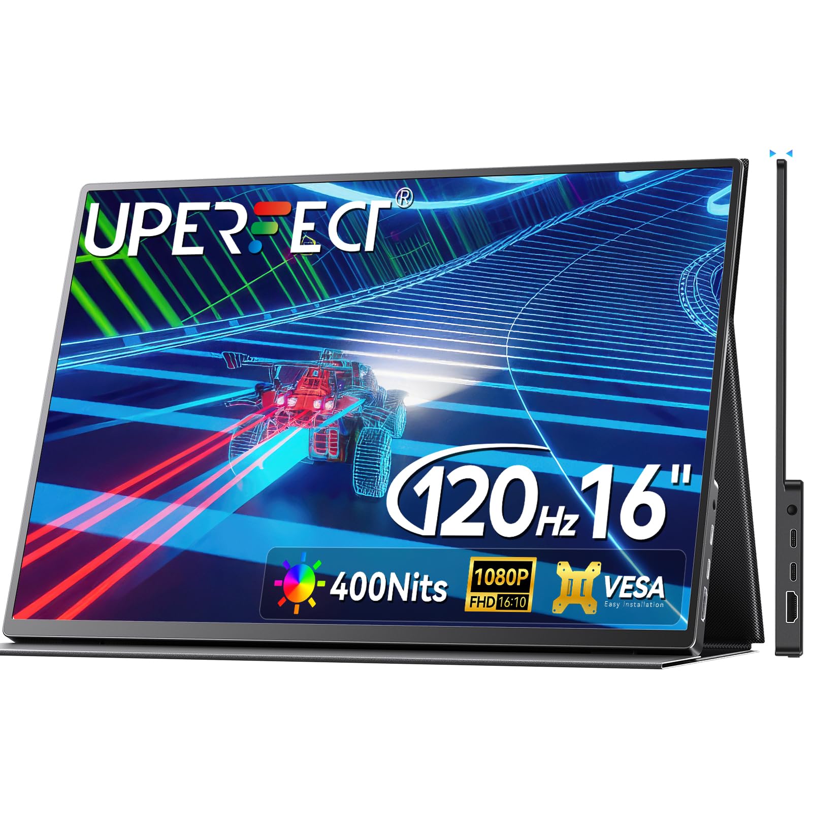 UPERFECT Portable Monitor Touchscreen 21.5 inch 120Hz Portable Monitor Touchscreen 1300:1 1080P Screen Integrated Mount HDMI USB C for PC Laptop Game Console, Metal Case VESA Compatible 