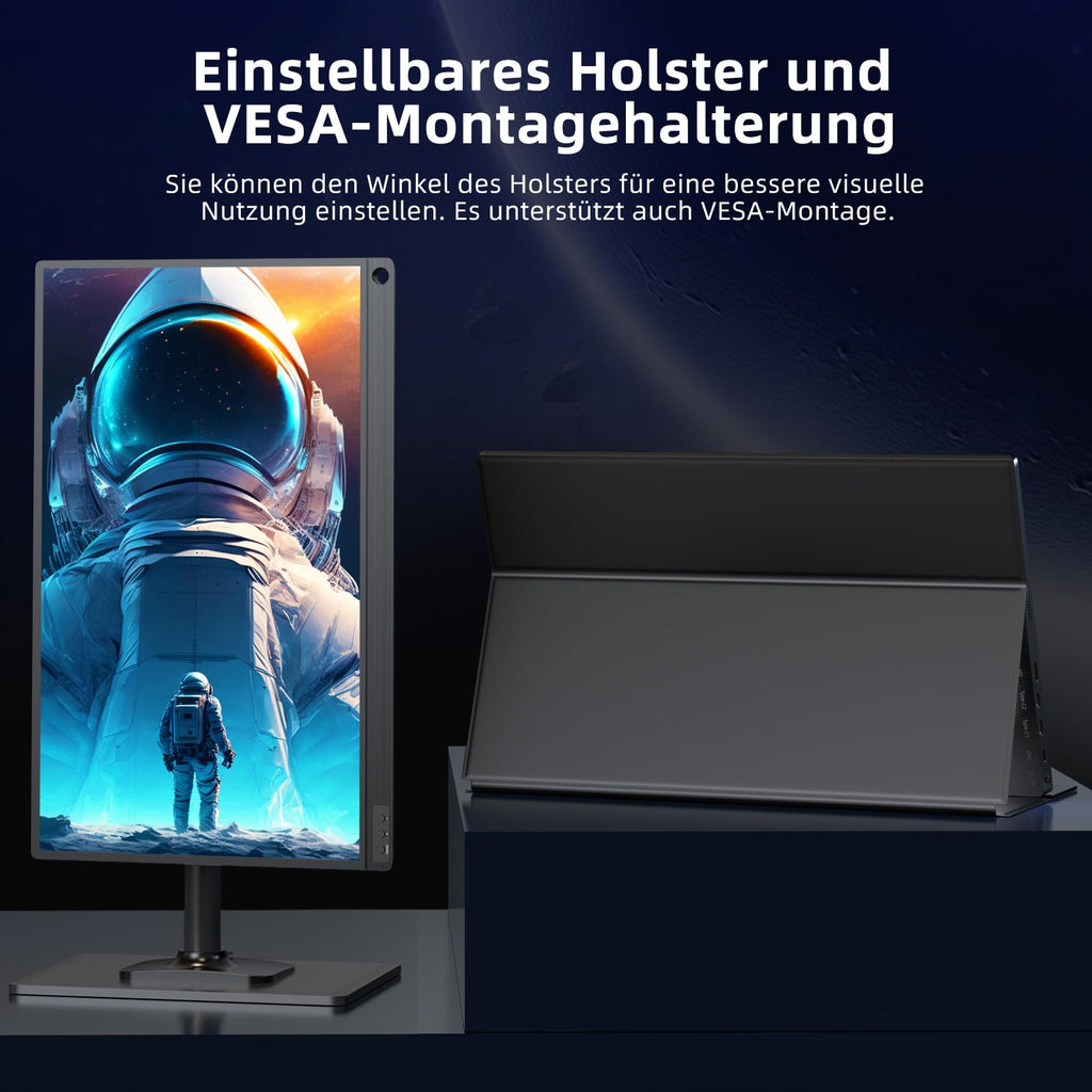 UPERFECT Portable Monitor Touchscreen 21.5 inch 120Hz Portable Monitor Touchscreen 1300:1 1080P Screen Integrated Mount HDMI USB C for PC Laptop Game Console, Metal Case VESA Compatible 