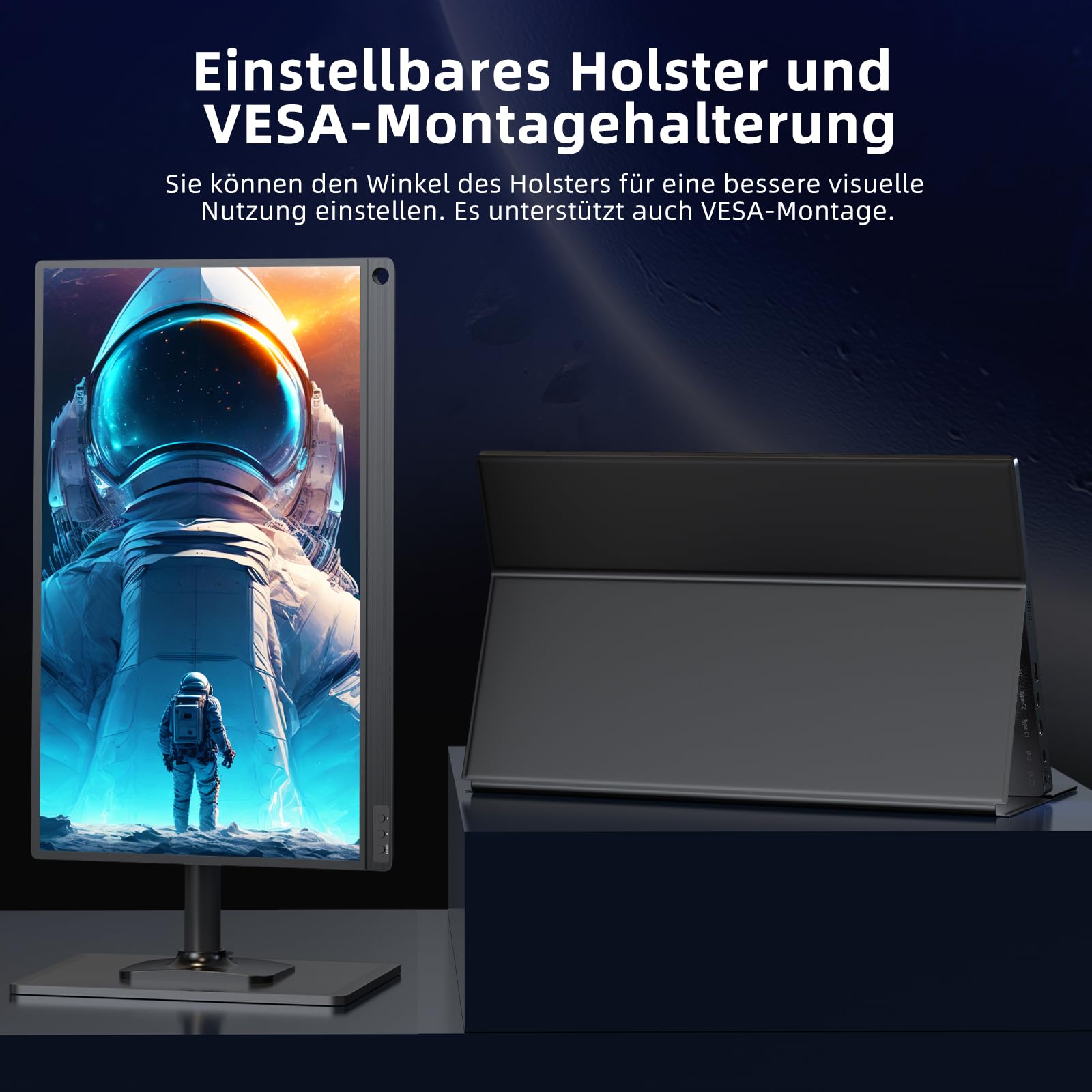 UPERFECT Portable Monitor Touchscreen 21.5 inch 120Hz Portable Monitor Touchscreen 1300:1 1080P Screen Integrated Mount HDMI USB C for PC Laptop Game Console, Metal Case VESA Compatible 