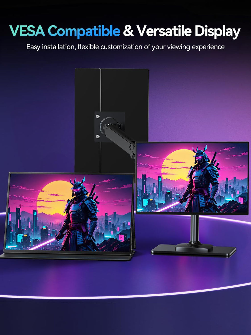 UPERFECT Portable Monitor Touchscreen 21.5 inch 120Hz Portable Monitor Touchscreen 1300:1 1080P Screen Integrated Mount HDMI USB C for PC Laptop Game Console, Metal Case VESA Compatible 