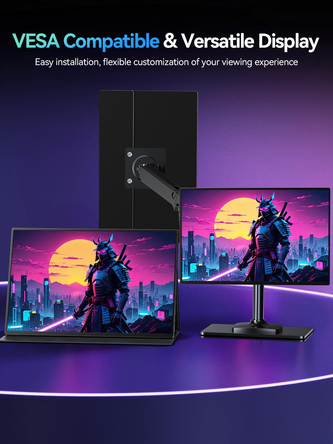 UPERFECT Portable Monitor Touchscreen 21.5 inch 120Hz Portable Monitor Touchscreen 1300:1 1080P Screen Integrated Mount HDMI USB C for PC Laptop Game Console, Metal Case VESA Compatible 