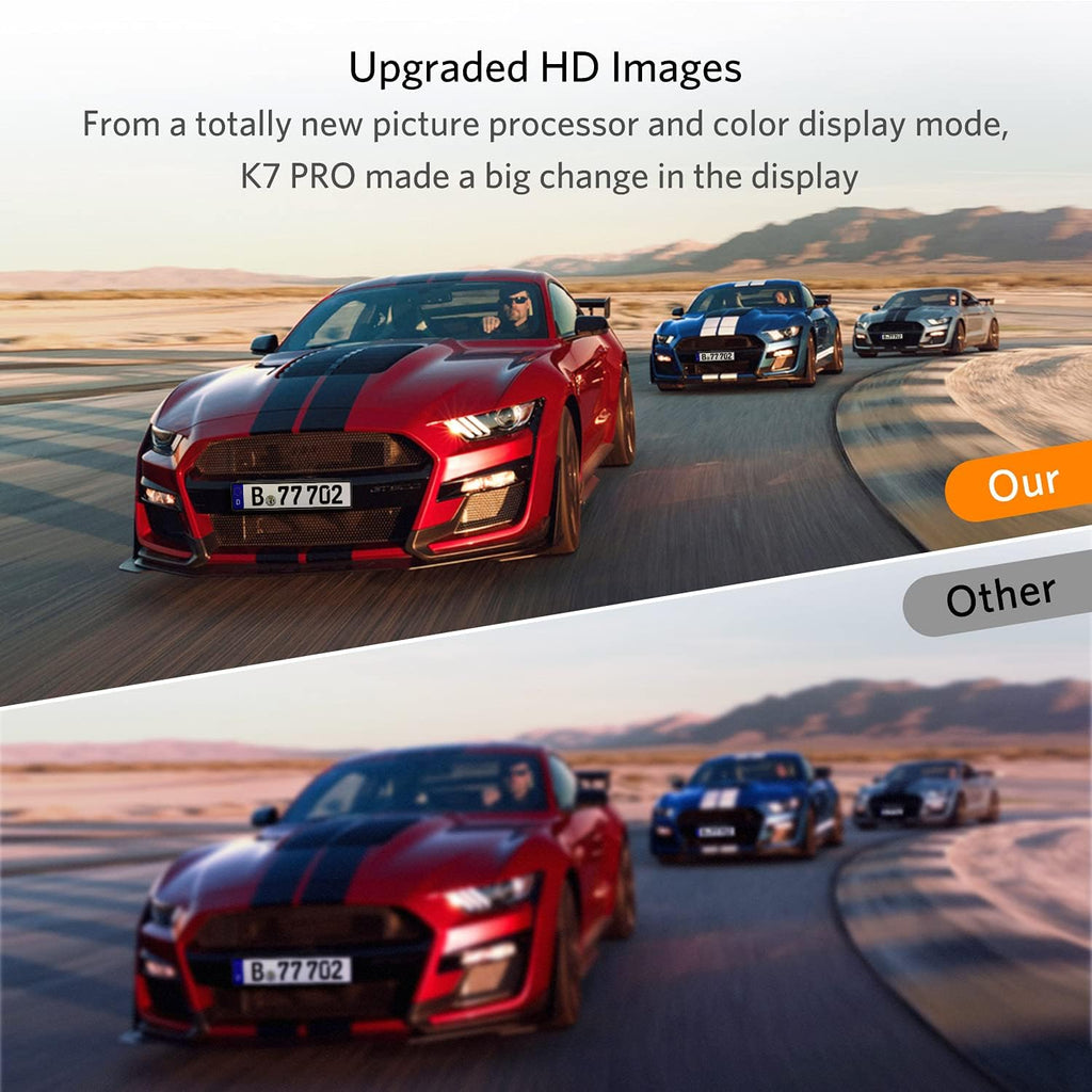 Digital Wireless Rear View Camera Set K7PRO supports 2 cameras, wireless rear view cameras with stable signal, 5" HD monitor, wireless rear view camera with IP68 waterproof camera, night vision 