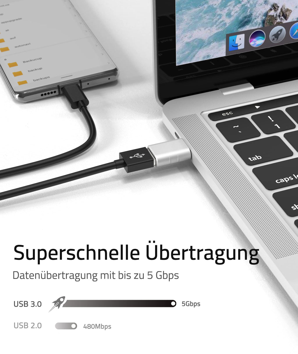 Syntech USB-C to USB Adapter, 2 USB-C Male to USB-C Female Adapter, Compatible with iPhone 16 Pro Max iMac iPad Pro 2021, MacBook Air Pro 2020 and Other Type-C/Thunderbolt 3 Devices, Blue 