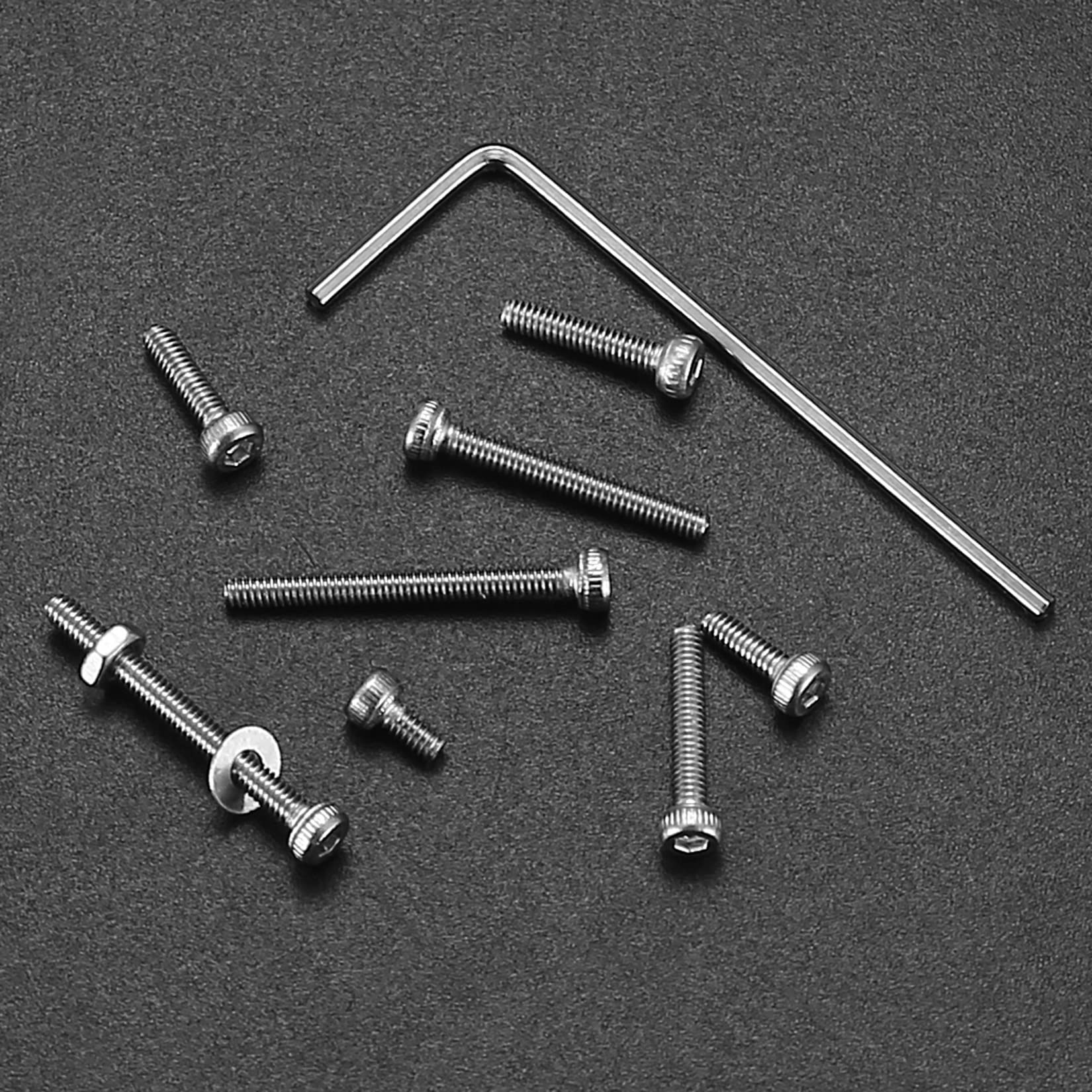 410pcs M2 Countersunk Head Hex Socket Screws, 10.9 Carbon Steel Full Thread Machine Screws, Nuts and Washers Assortment with Allen Keys 