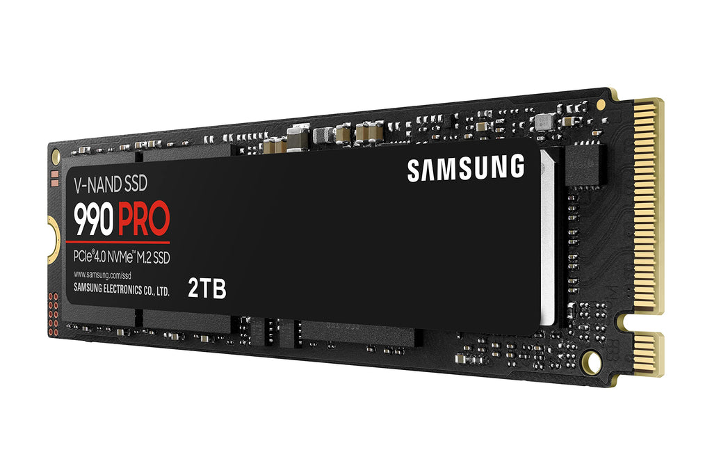 Samsung 990 PRO NVMe M.2 SSD, 2 TB, PCIe 4.0, 7,450 MB/s Read, 6,900 MB/s Write, Internal SSD, Internal SSD for Gaming and Video Editing, Black, MZ-V9P2T0BW 