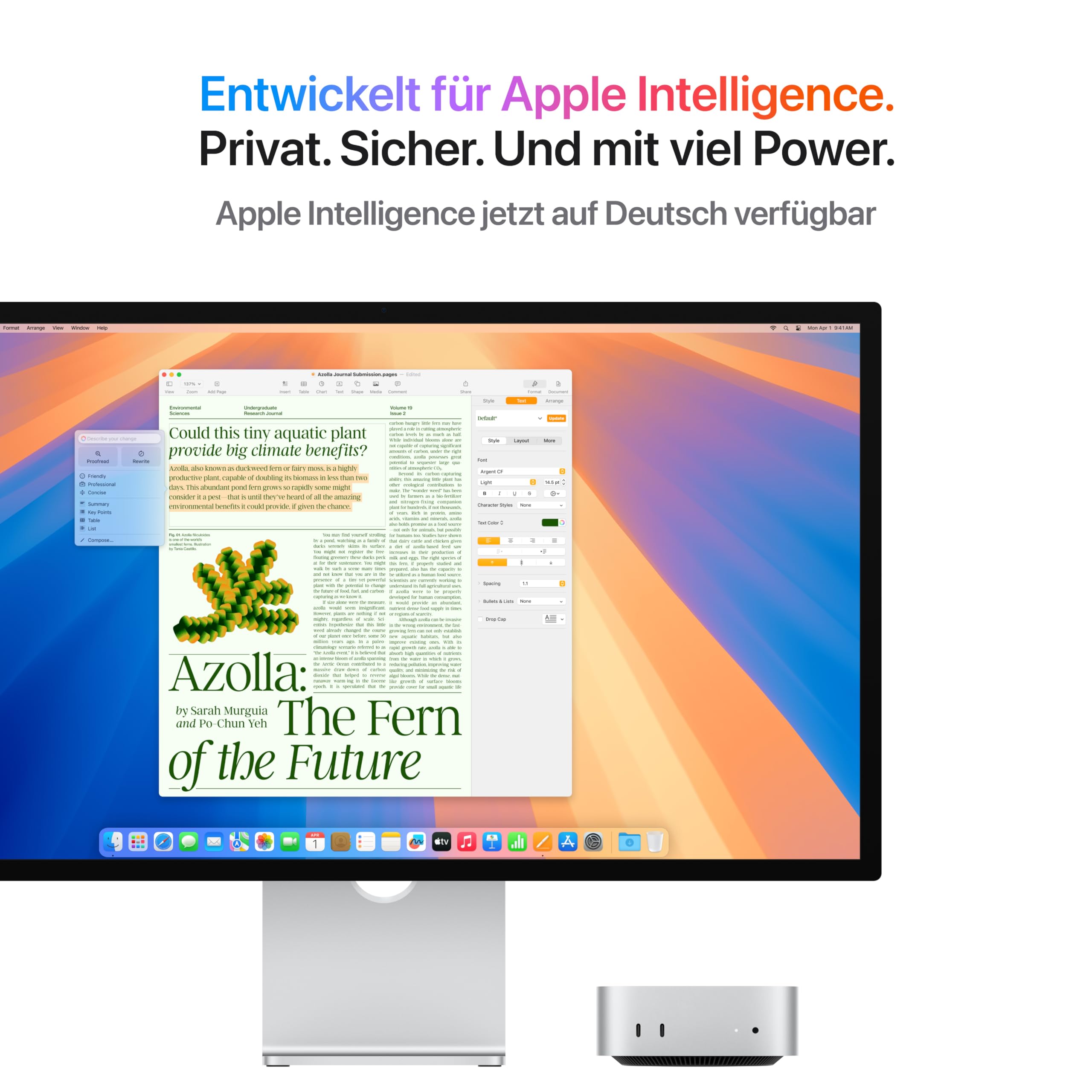 Apple Mac mini desktop computer with M4 chip with 10-core CPU and 10-core GPU: 16 GB of shared memory, 256 GB SSD storage, Gigabit Ethernet. Works with iPhone/iPad 
