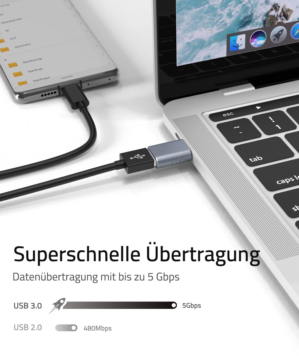 Syntech USB-C to USB Adapter, 2 USB-C Male to USB-C Female Adapter, Compatible with iPhone 16 Pro Max iMac iPad Pro 2021, MacBook Air Pro 2020 and Other Type-C/Thunderbolt 3 Devices, Blue 