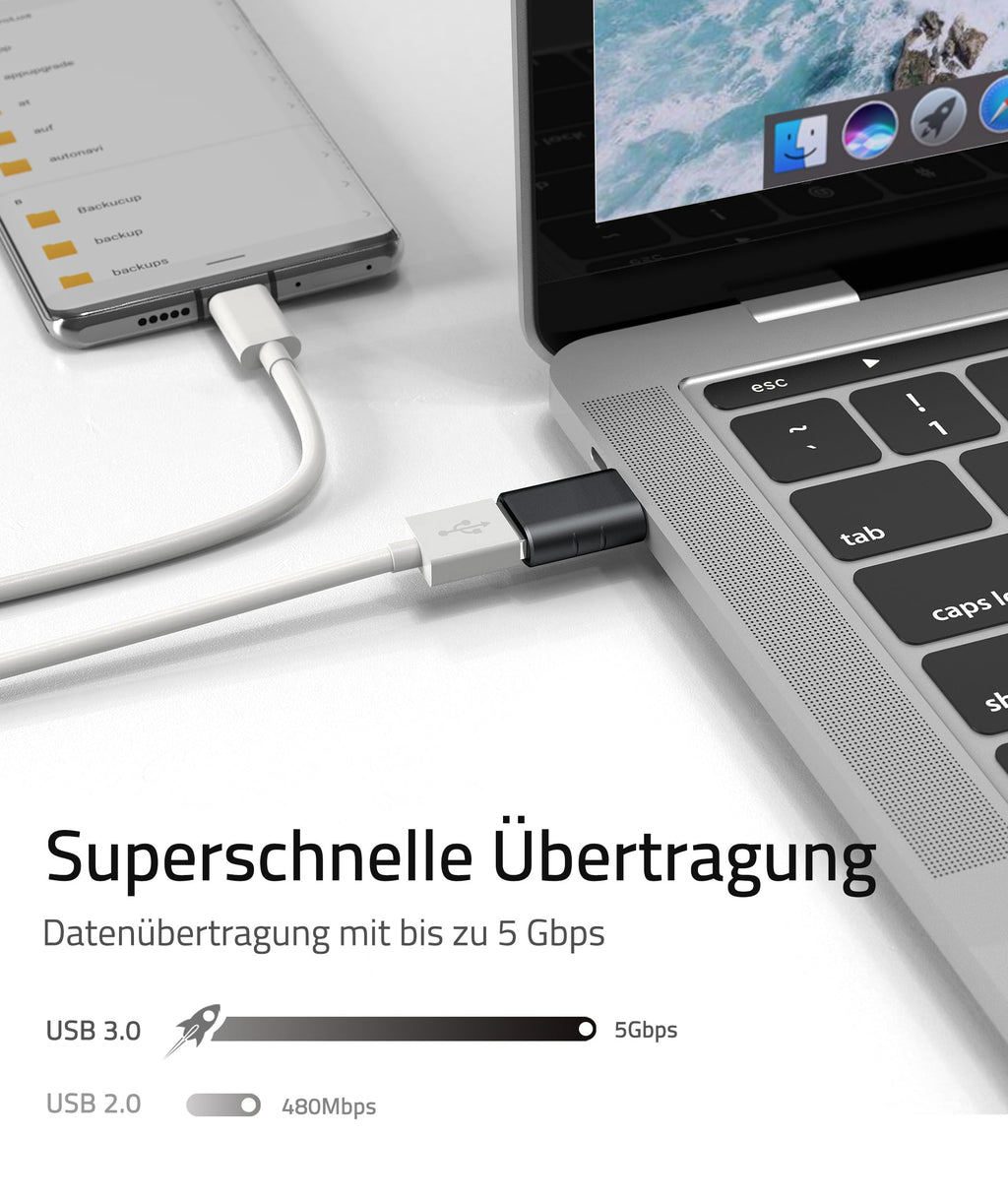 Syntech USB-C to USB Adapter, 2 USB-C Male to USB-C Female Adapter, Compatible with iPhone 16 Pro Max iMac iPad Pro 2021, MacBook Air Pro 2020 and Other Type-C/Thunderbolt 3 Devices, Blue 