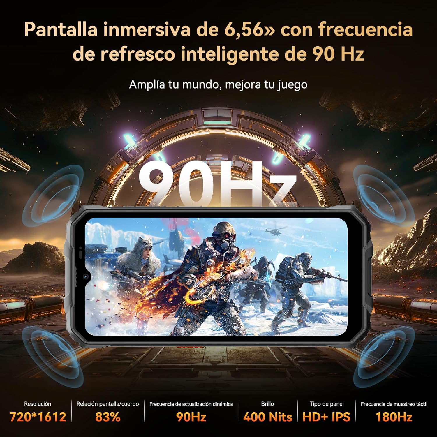 OSCAL Marine 2 Outdoor Mobile Phone Without Contract 2025, 11000mAh 12GB+64GB/2TB, Android 15 Outdoor Smartphone, 6.56" HD+ 90Hz, 16MP+8MP AI Camera Construction Site Mobile Phone, IP69K Waterproof, Dual SIM 4G/NFC/OTG/GPS 
