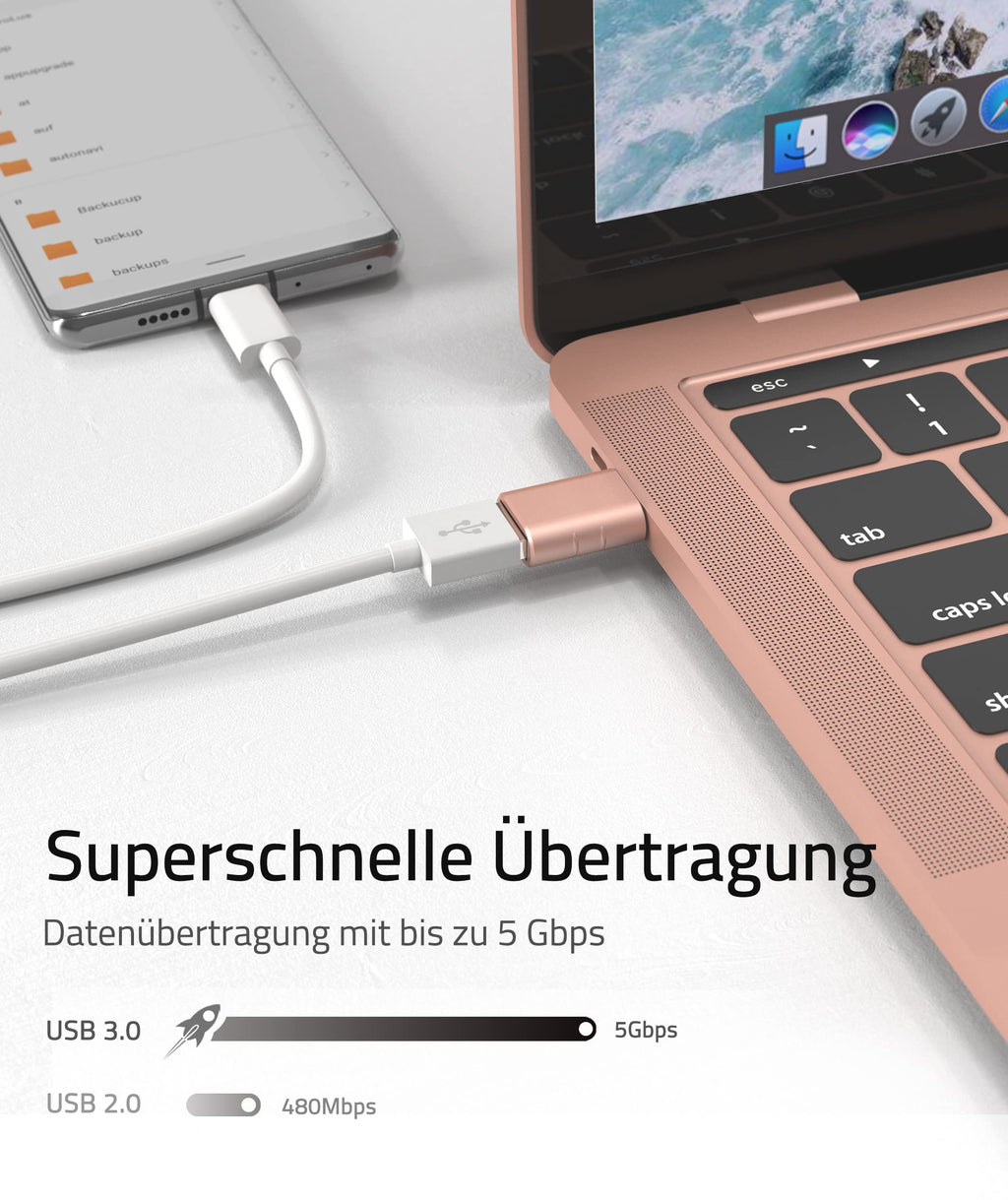Syntech USB-C to USB Adapter, 2 USB-C Male to USB-C Female Adapter, Compatible with iPhone 16 Pro Max iMac iPad Pro 2021, MacBook Air Pro 2020 and Other Type-C/Thunderbolt 3 Devices, Blue 
