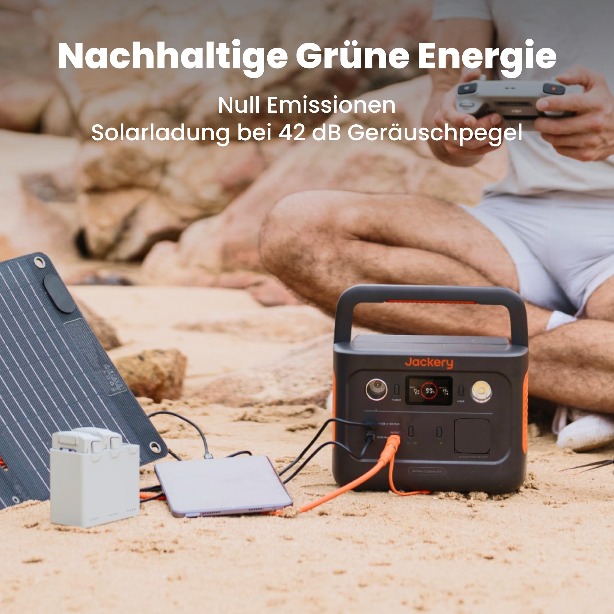 Jackery 240 v2 Solar Generator with 40W Solar Panel, 256Wh LiFePO4 Battery, 300W AC &amp; 100W USB-C Output for Outdoor, Camping &amp; Emergency (2024 New) 