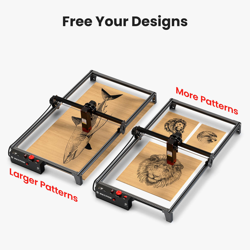 Mecpow X3 Pro Laser Engraving Machine with Air Assistance, 10W Engraving Machine Laser Cutter for Wood and Metal, 60W CNC Milling Machine with Emergency Stop, Flame and Gyro Detection, 410 x 400mm Area 