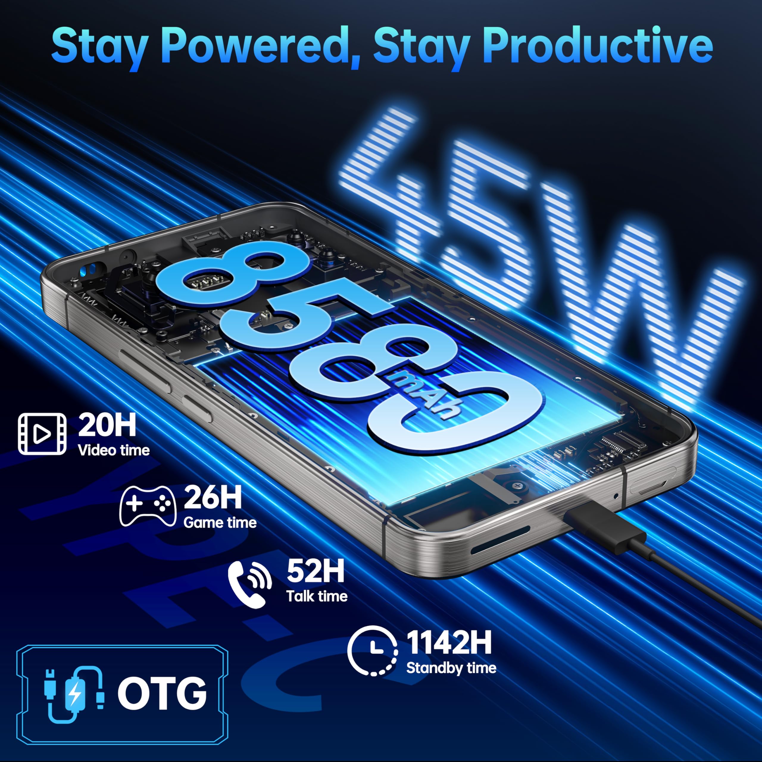 OUKITEL WP200 Pro 5G Outdoor Smartphone - Android 15 72GB+1TB Smartphone with SmartWatch, 6.7” AMOLED FHD+ 120 Hz Waterproof Unlocked, 8580mAh/45W, 108MP Camera, 5G Dual SIM/NFC/WiFi 6 - Green