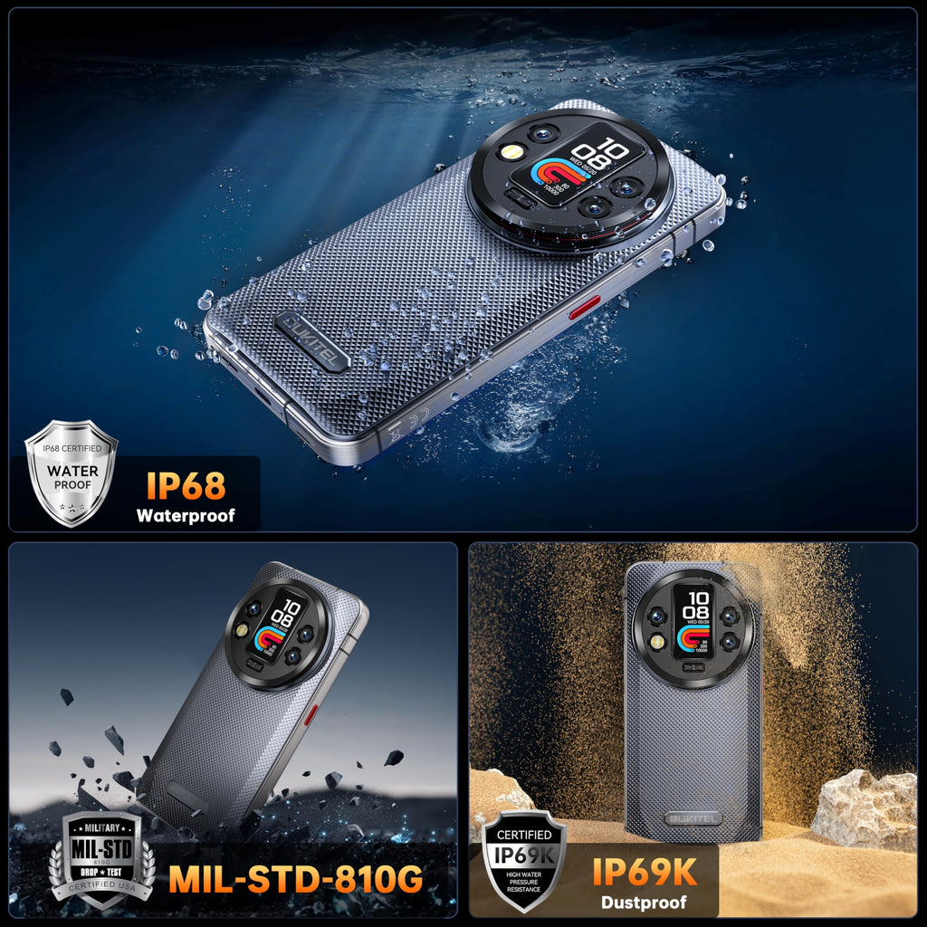 OUKITEL WP200 Pro 5G Outdoor Smartphone - Android 15 72GB+1TB Smartphone with SmartWatch, 6.7” AMOLED FHD+ 120 Hz Waterproof Unlocked, 8580mAh/45W, 108MP Camera, 5G Dual SIM/NFC/WiFi 6 - Green