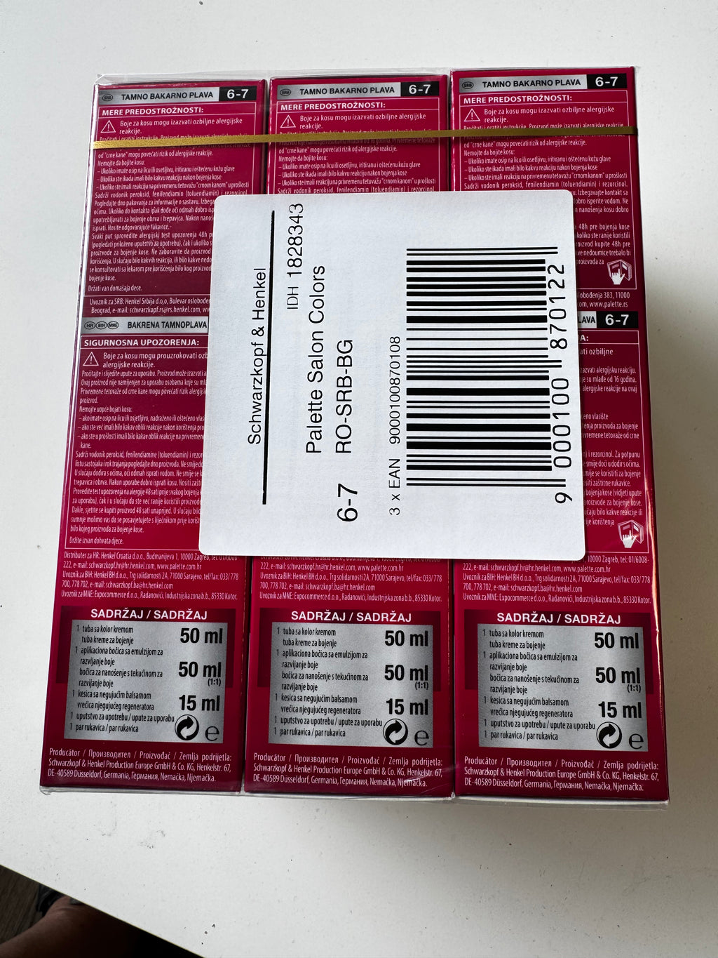 3-pack Schwarzkopf Palette SalonColors 6-7 (Dark Copper Blonde) – Remaining stock expired 