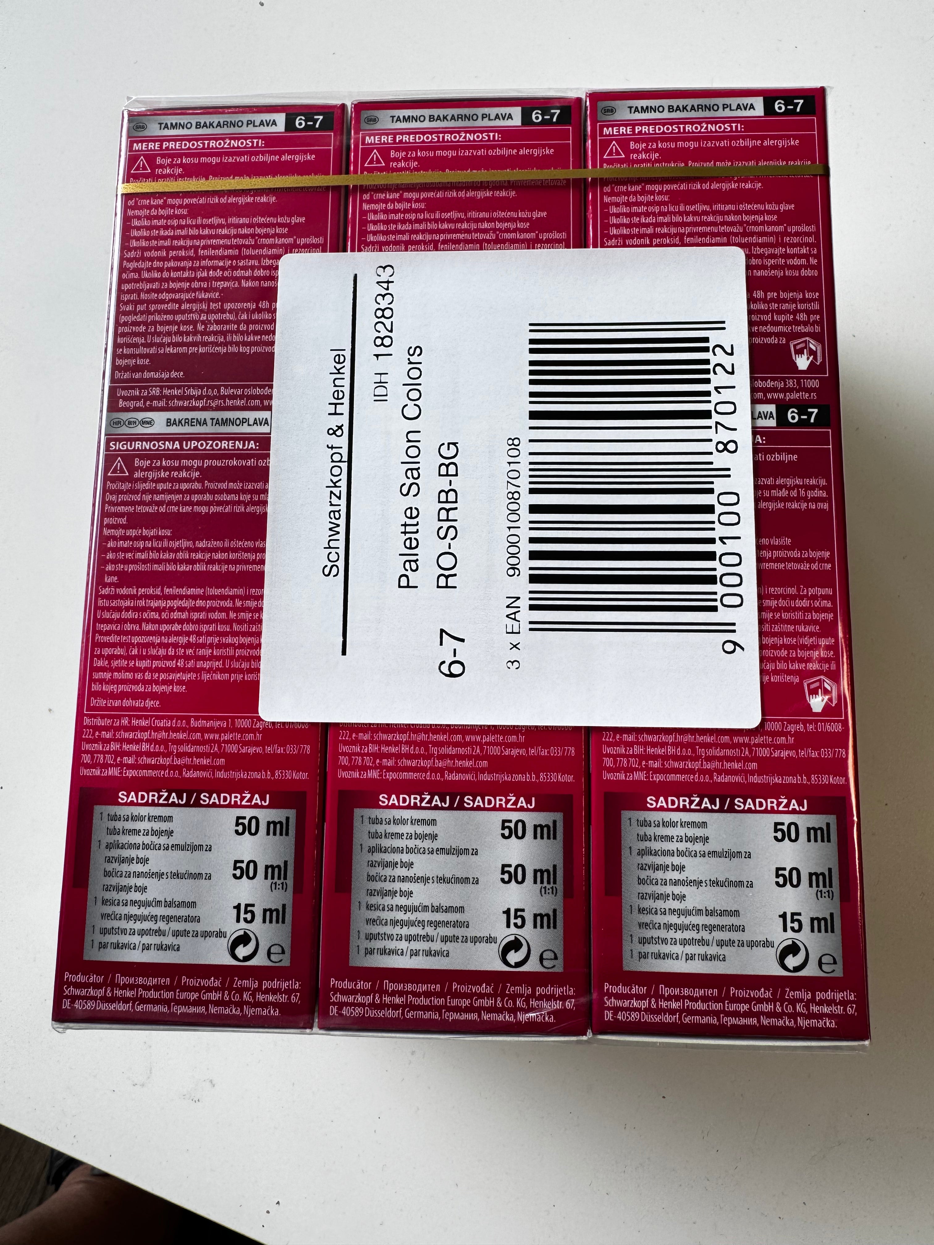 3-pack Schwarzkopf Palette SalonColors 6-7 (Dark Copper Blonde) – Remaining stock expired 