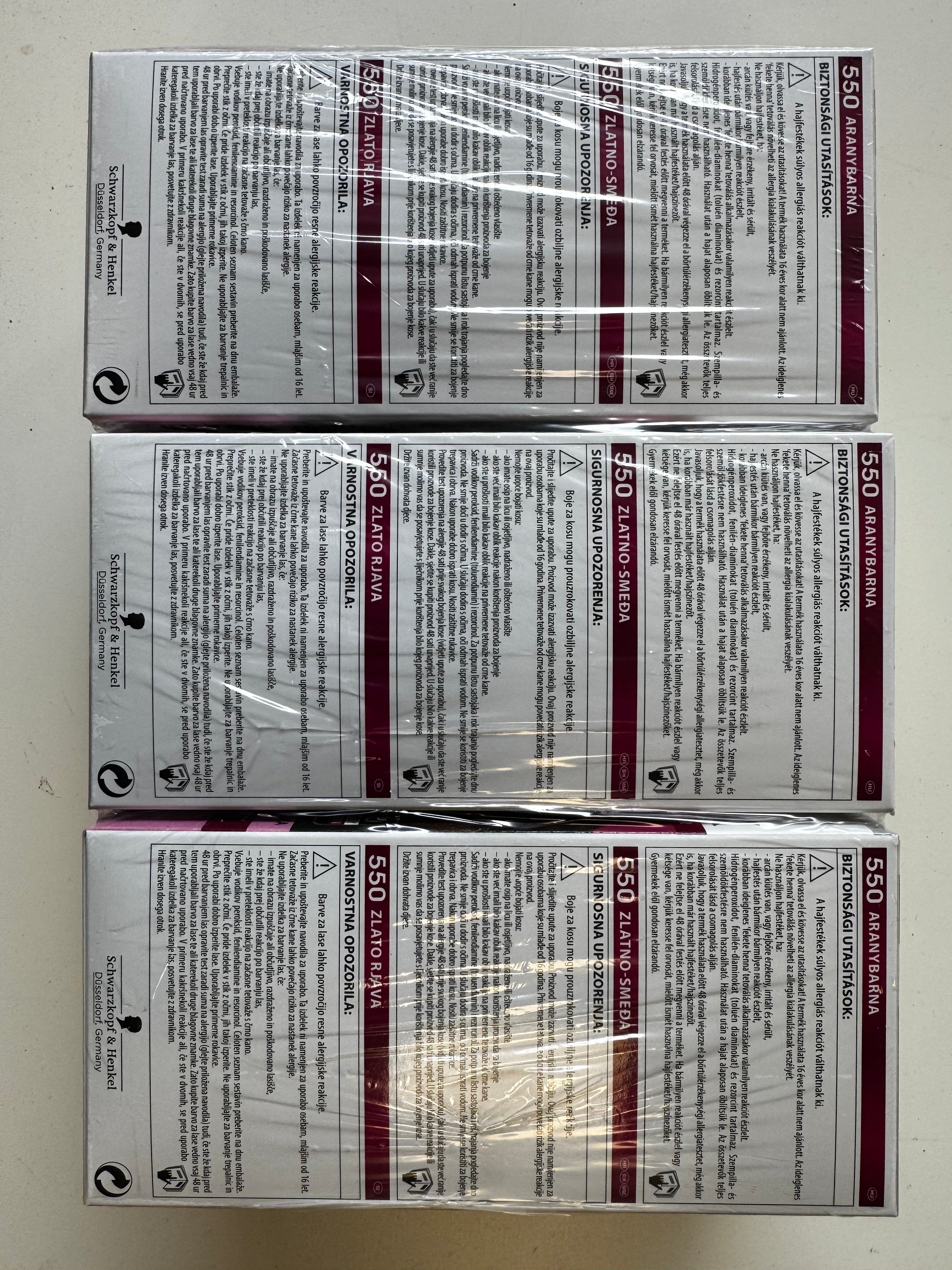 3-pack Schwarzkopf Color Mask 550 Golden Brown (best before date exceeded) 