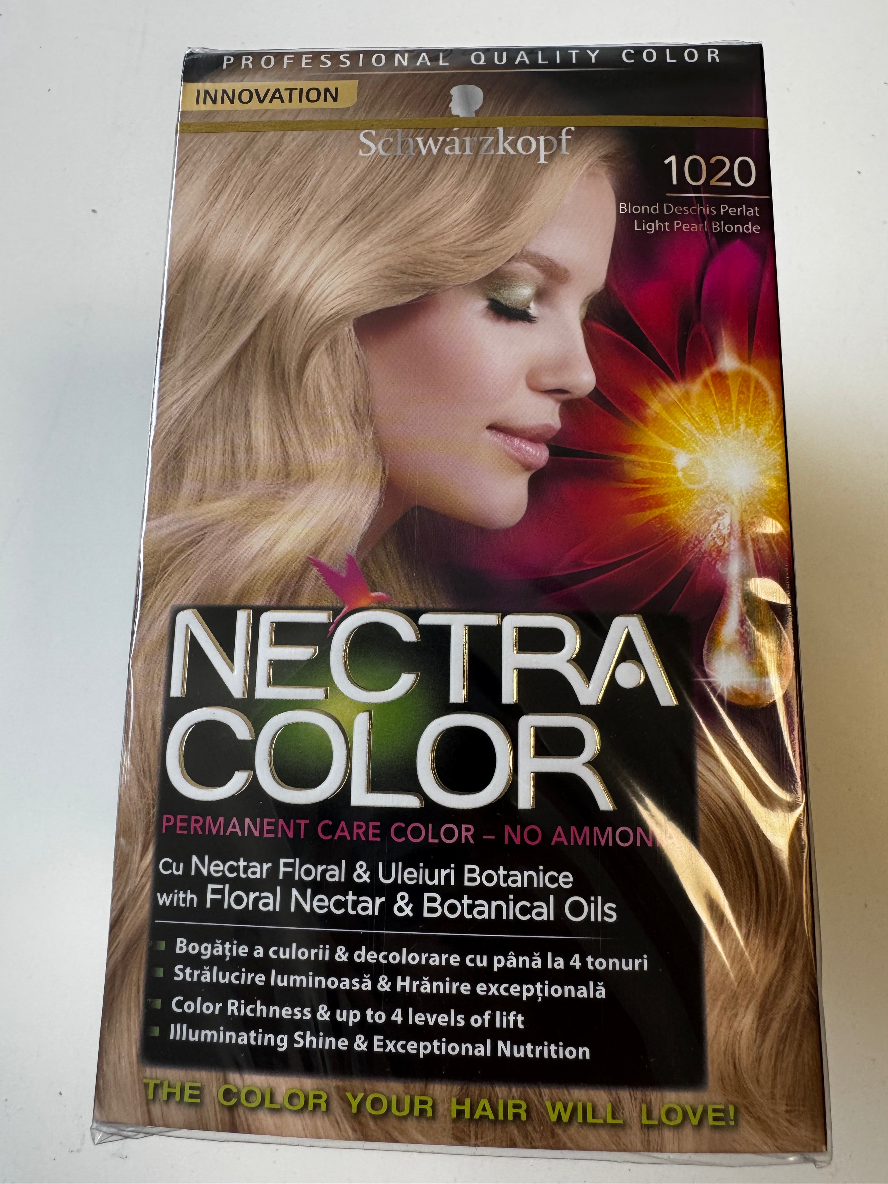 3-pack Schwarzkopf Nectra Color 1020 Light Pearl Blonde / Light Pearl Blonde (expires) 
