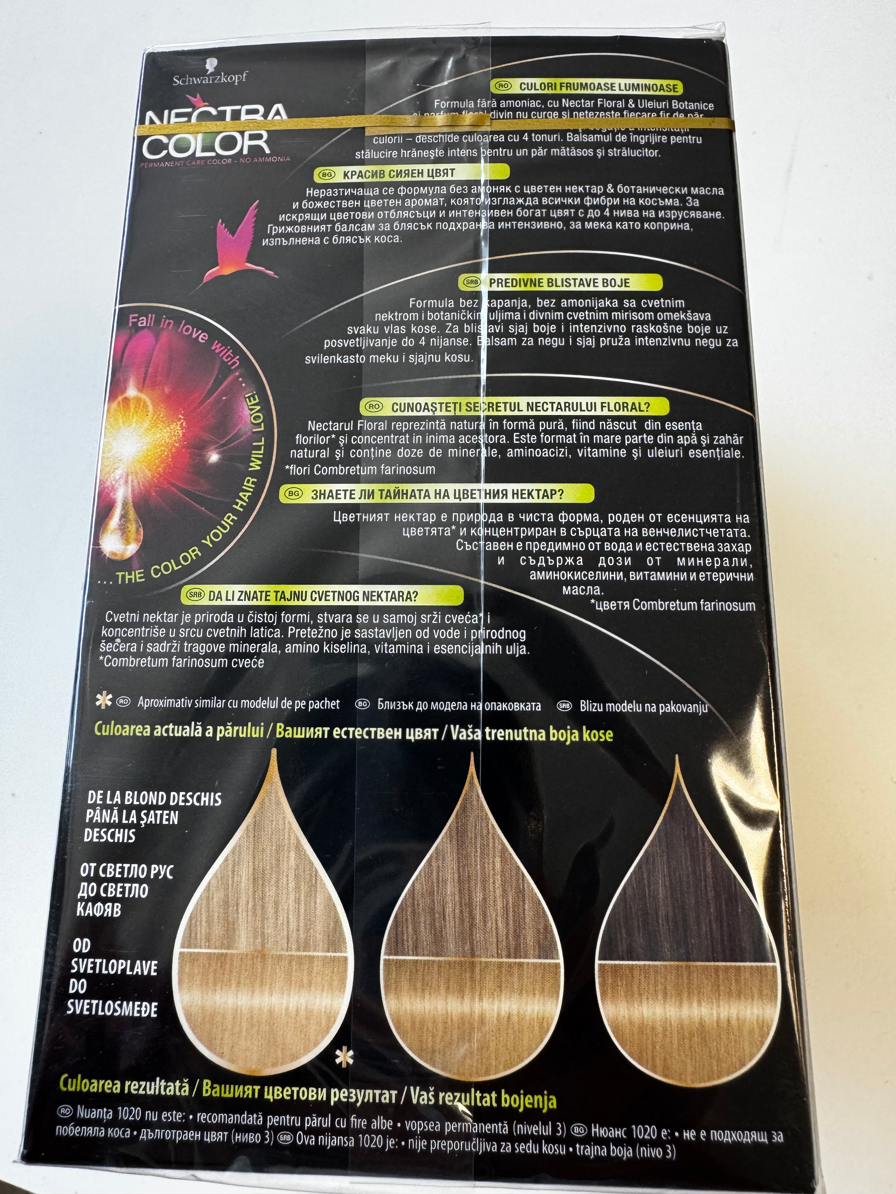 3-pack Schwarzkopf Nectra Color 1020 Light Pearl Blonde / Light Pearl Blonde (expires) 