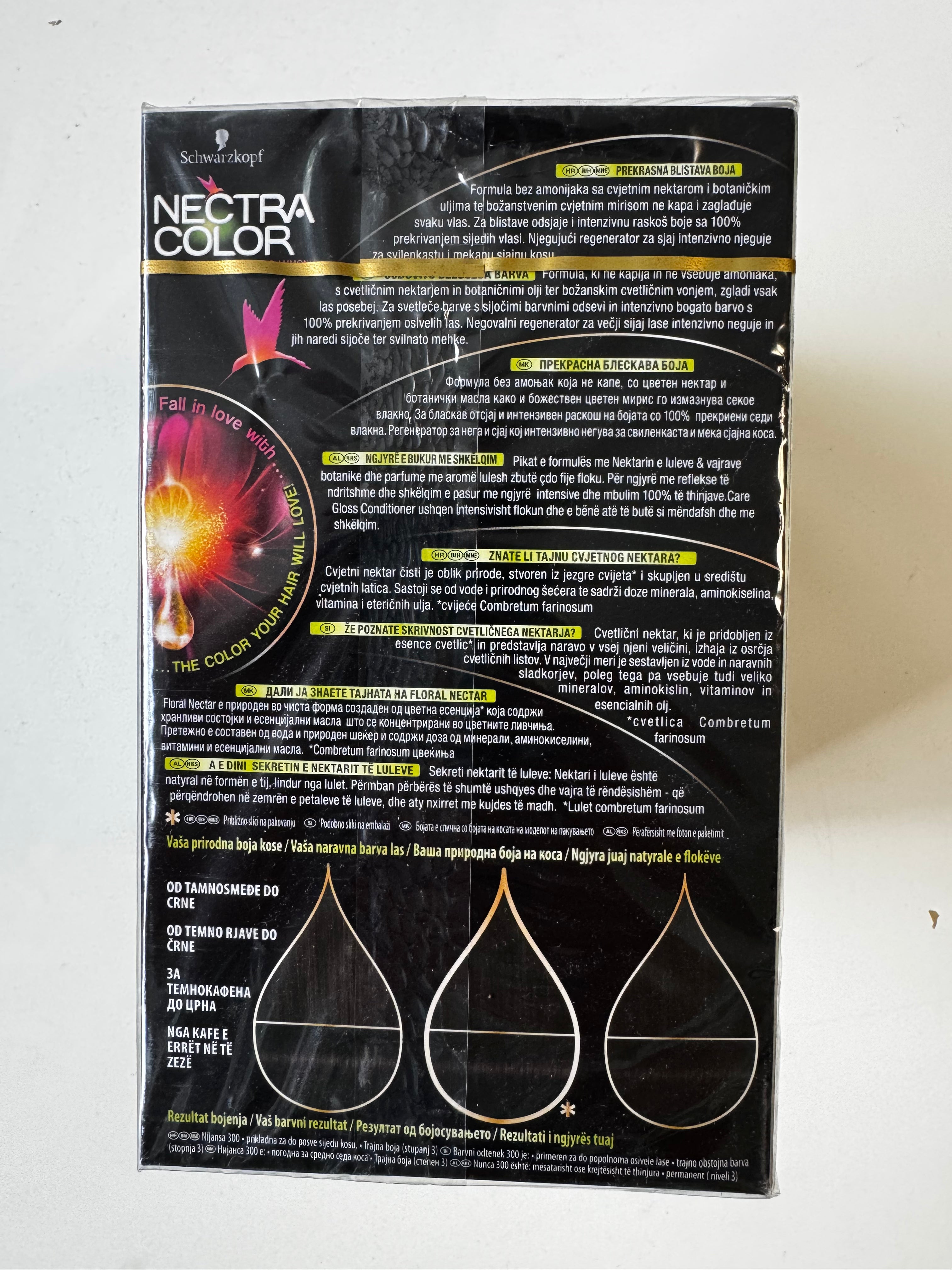 3-pack Schwarzkopf Nectra Color 300 Black Brown / Black Brown (remaining stock, expiry date exceeded) 