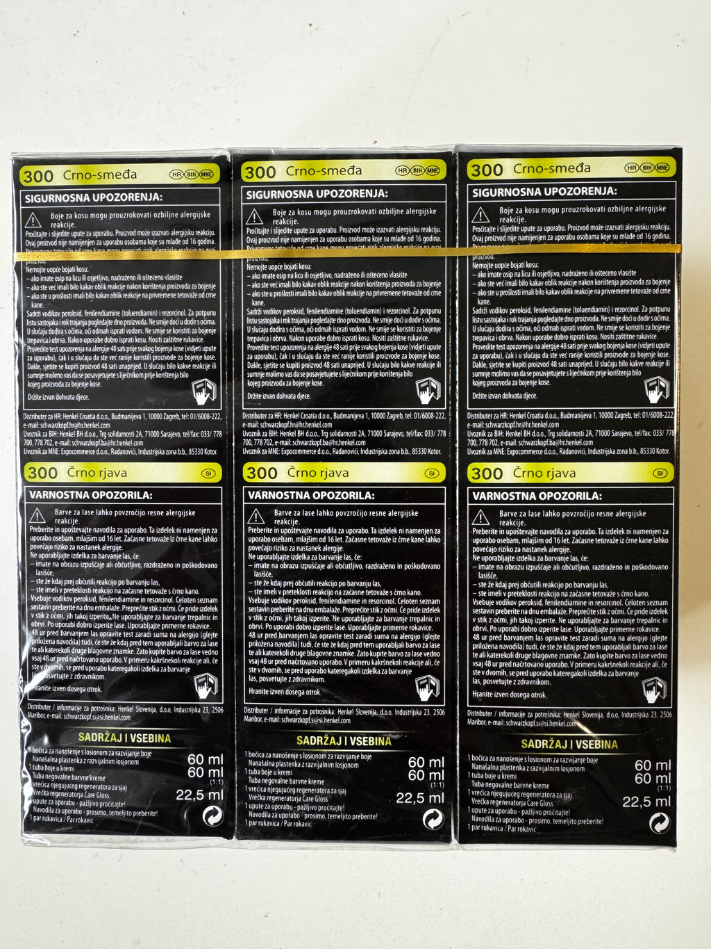 3-pack Schwarzkopf Nectra Color 300 Black Brown / Black Brown (remaining stock, expiry date exceeded) 