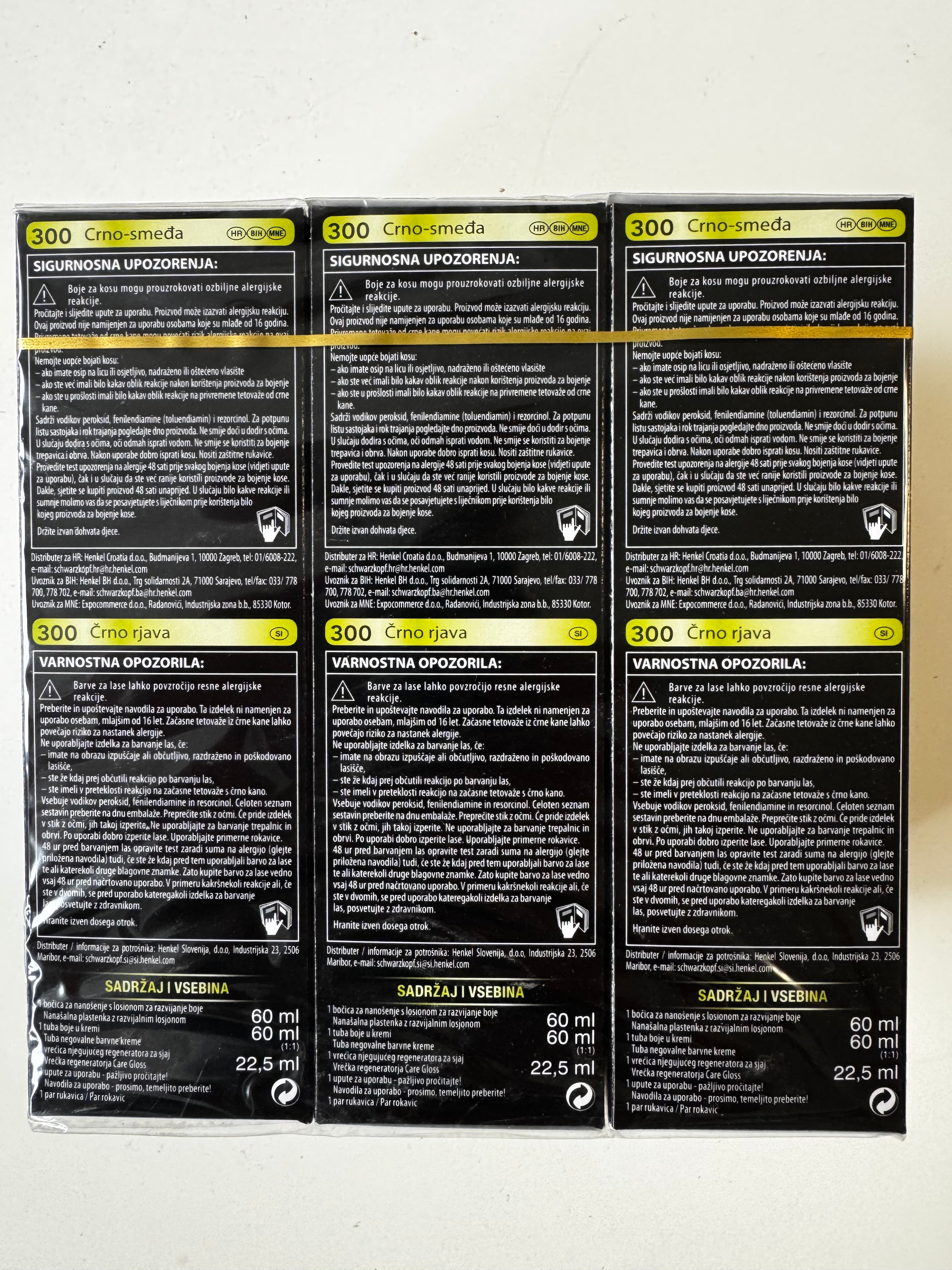 3-pack Schwarzkopf Nectra Color 300 Black Brown / Black Brown (remaining stock, expiry date exceeded) 